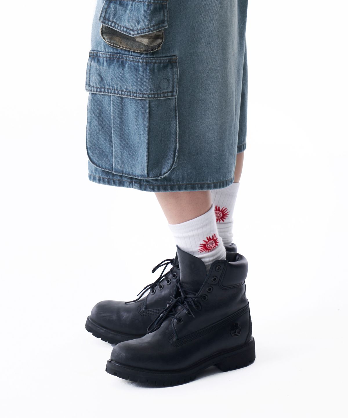 아캄(AAKAM) [2PACK] Sun Printed Long Socks (White)