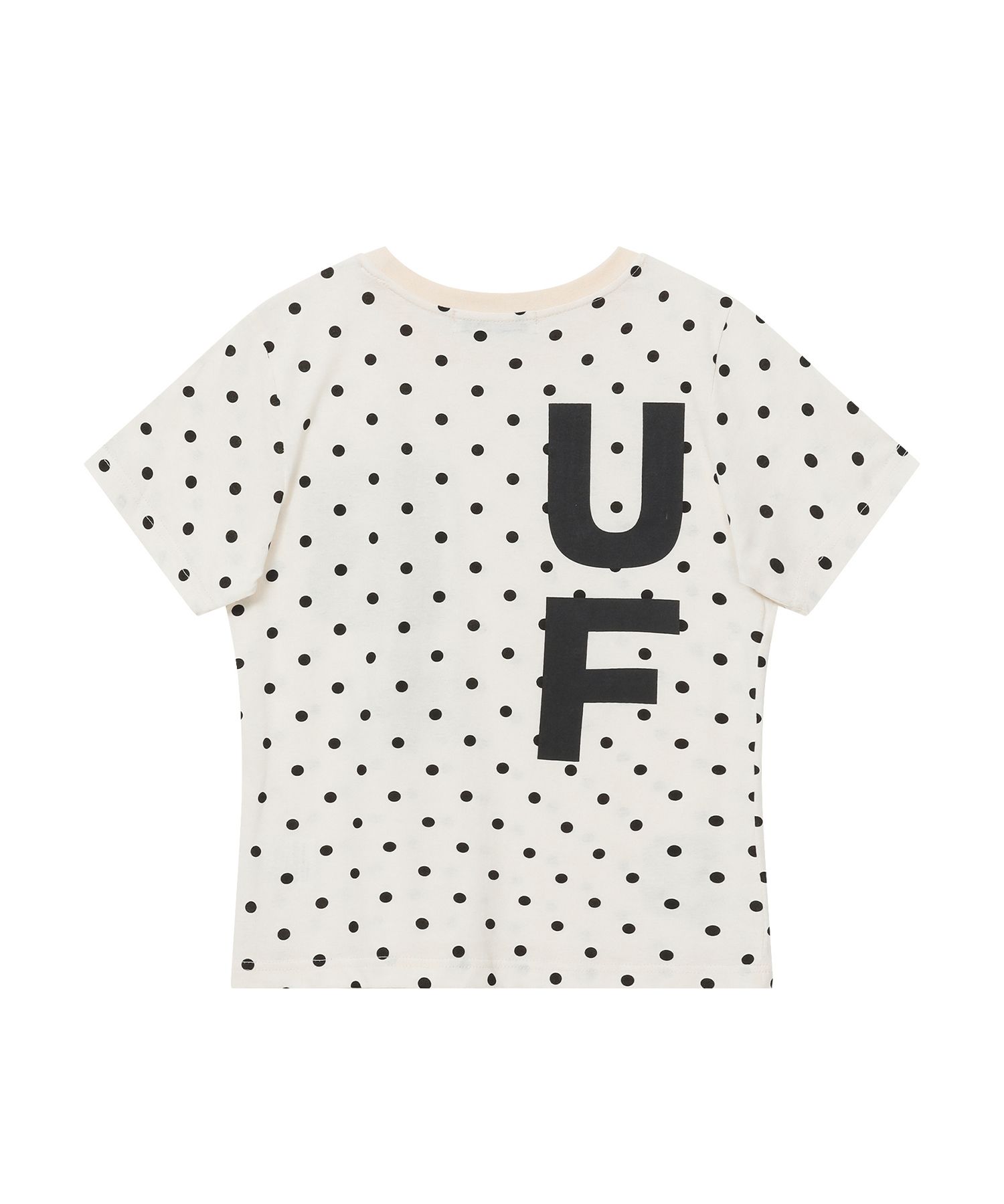 MUSINSA公式 | BAUF B logo slim fit t-shirt [dot ivory]