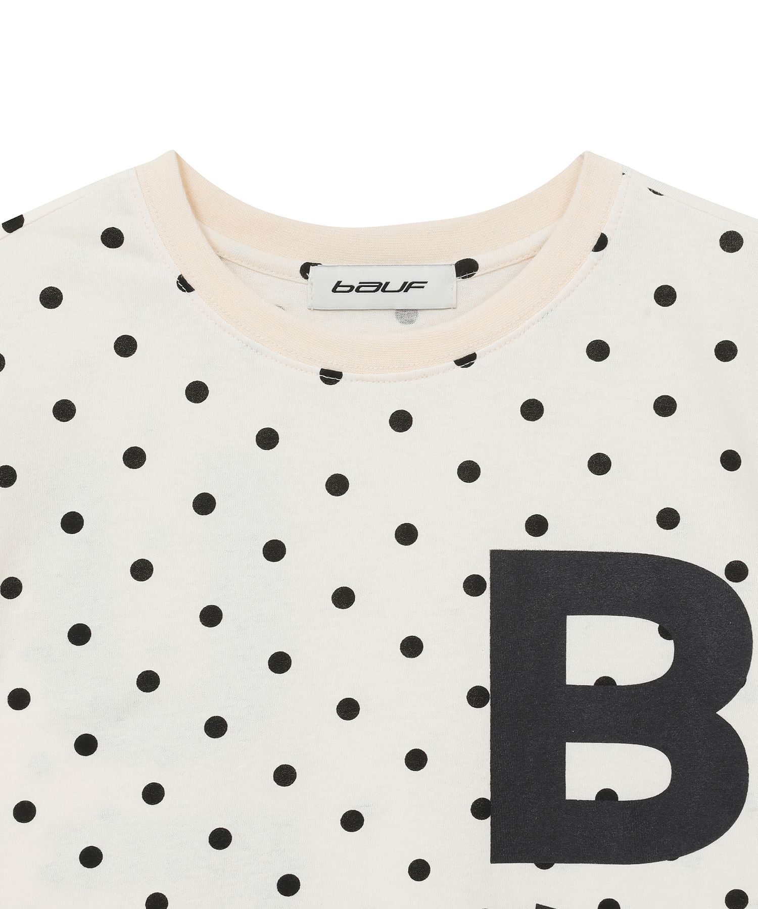 ★BAUF★ B logo Tシャツ MUSINSA公式 | BAUF B logo slim fit t-shirt [dot ivory]