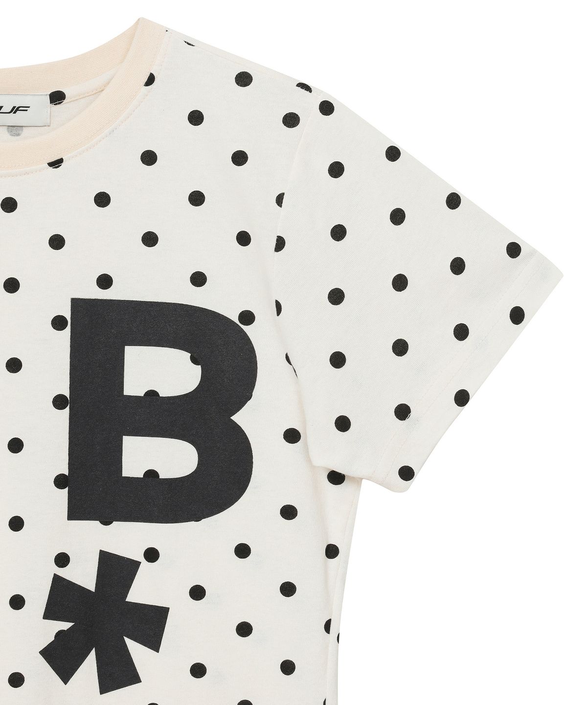 바우프(BAUF) B logo 슬림핏 티셔츠 [도트 아이보리]