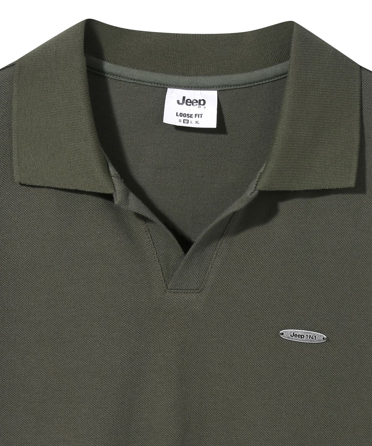 지프(JEEP) DUSTY 메탈 오픈카라 반팔티 (JQ5TSU127KH)