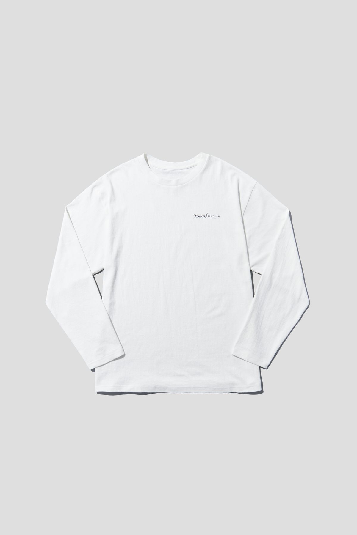어텐즈(ATTENDS) Basic Long Sleeve Tee Shirt (White)