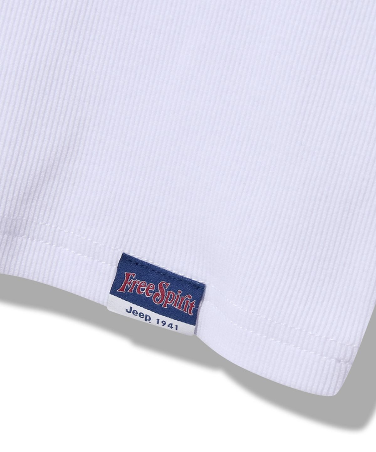 지프(JEEP) WOMEN 스몰로고 세미크롭 골지 반팔 티셔츠 (JQ5TSF501WH)