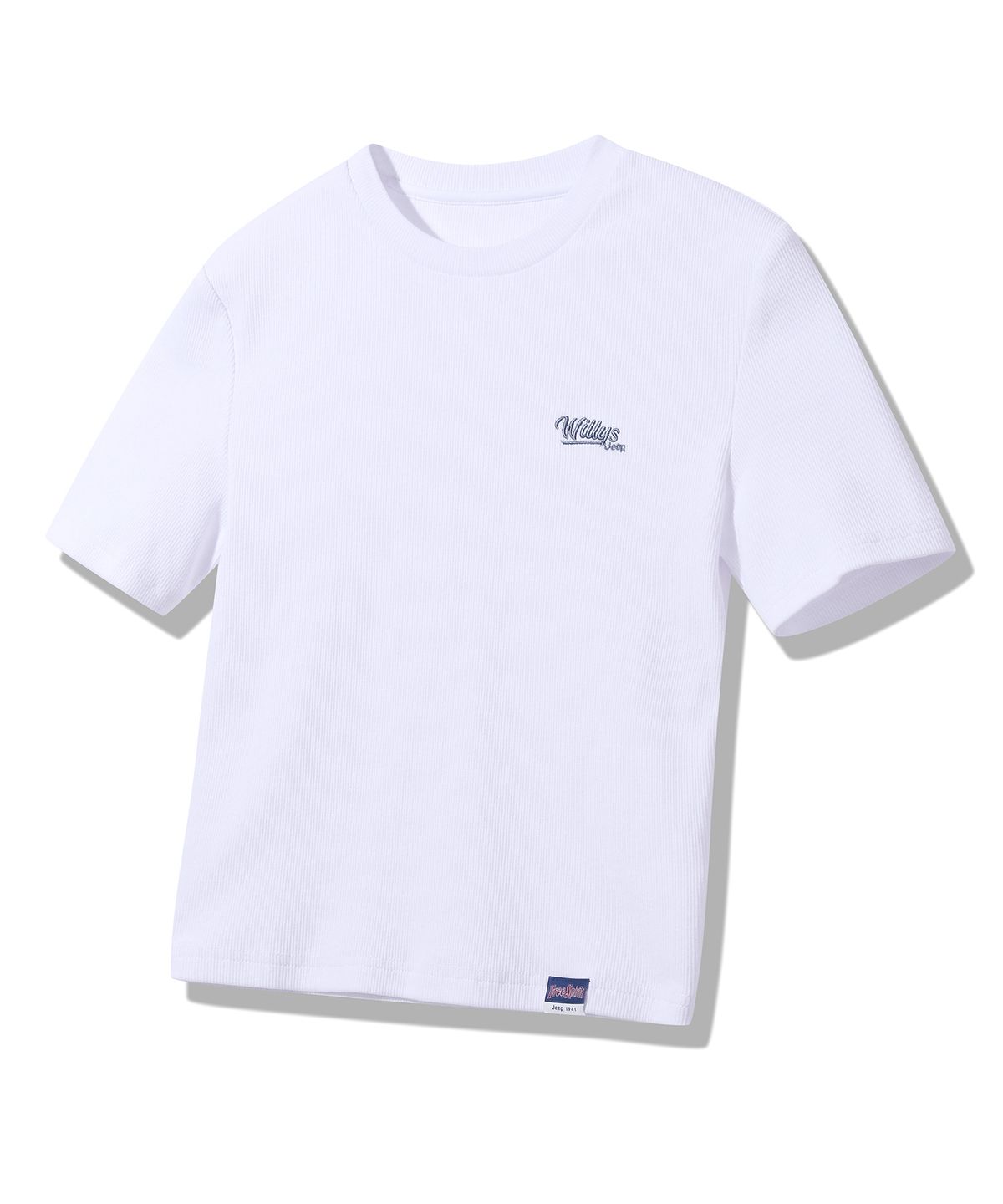 지프(JEEP) WOMEN 스몰로고 크롭 골지 반팔 티셔츠 (JQ5TSF502WH)
