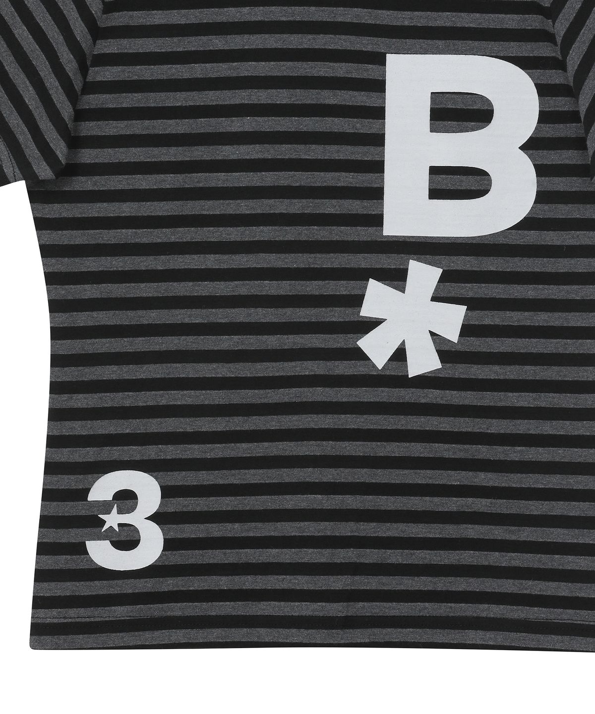 바우프(BAUF) B logo 슬림핏 티셔츠 [스트라이프 블랙]