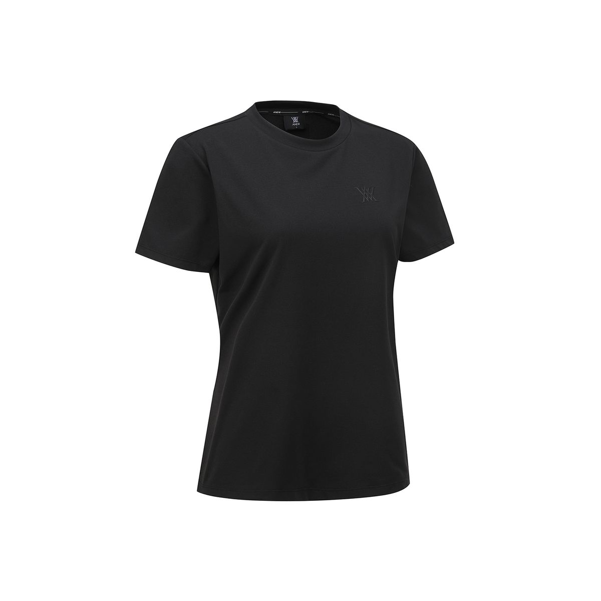 어뉴골프(ANEW GOLF) WOMEN SM ESSENTIAL ROUND SHORT T-SHIRT_BK