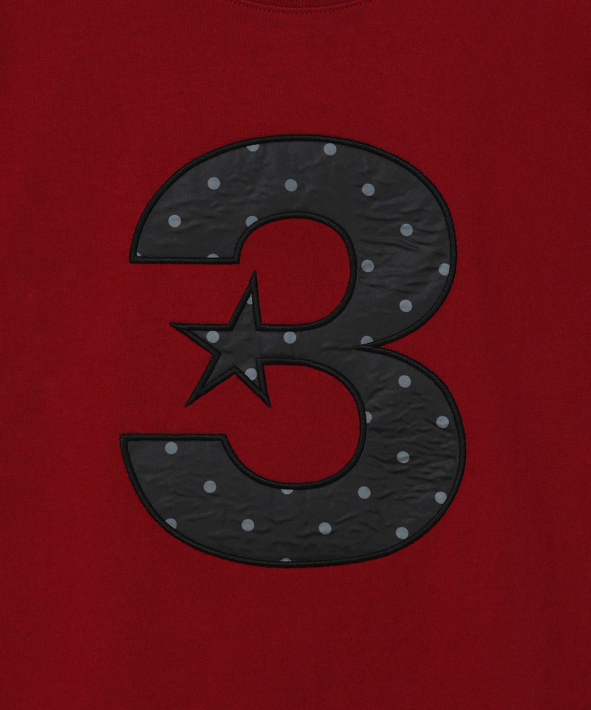 바우프(BAUF) 3 logo 도트 슬림핏 티셔츠 [레드]