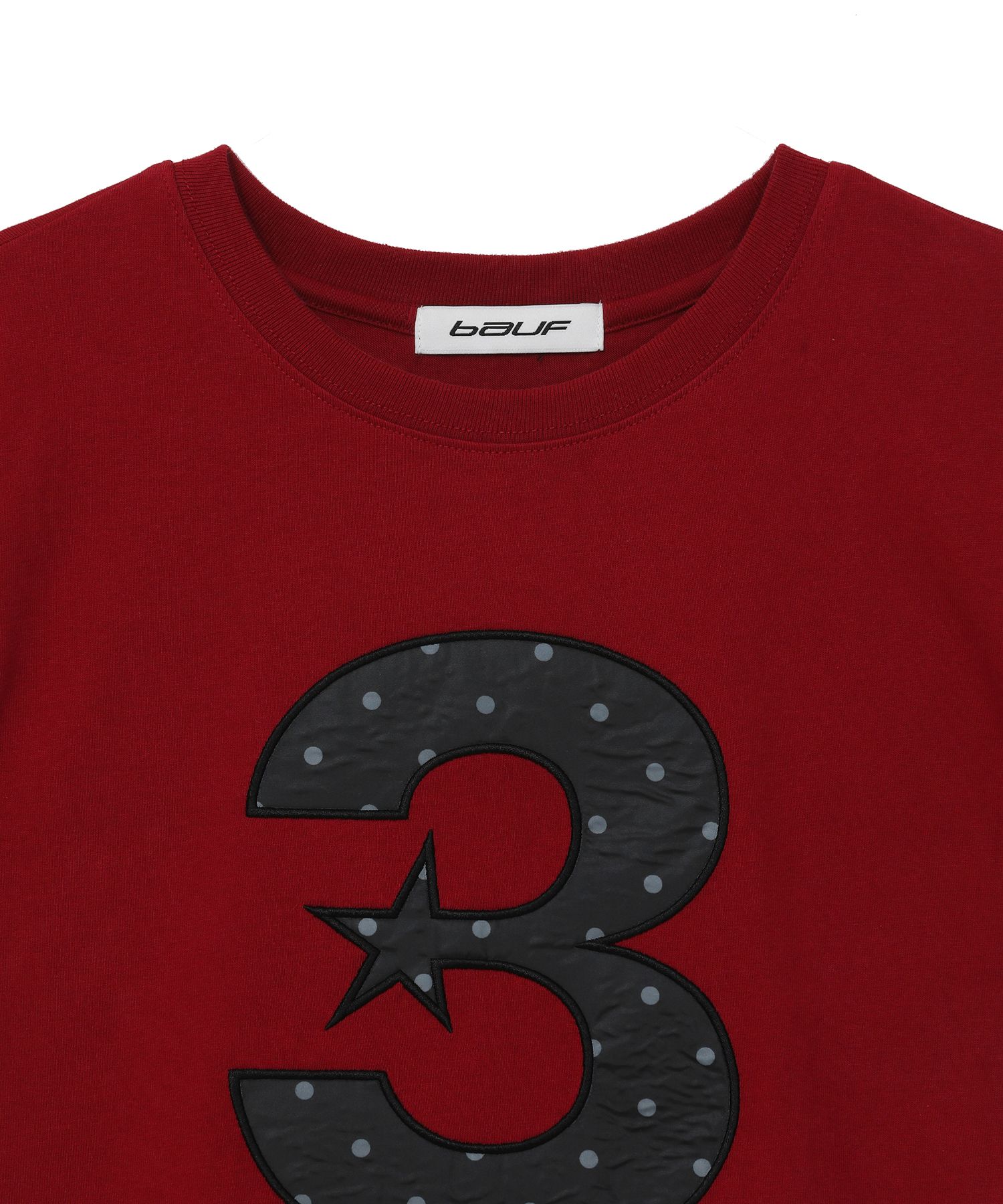 ★BAUF★ 3 logo Tシャツ MUSINSA公式 | BAUF 3 logo dot slim fit t-shirt [red]