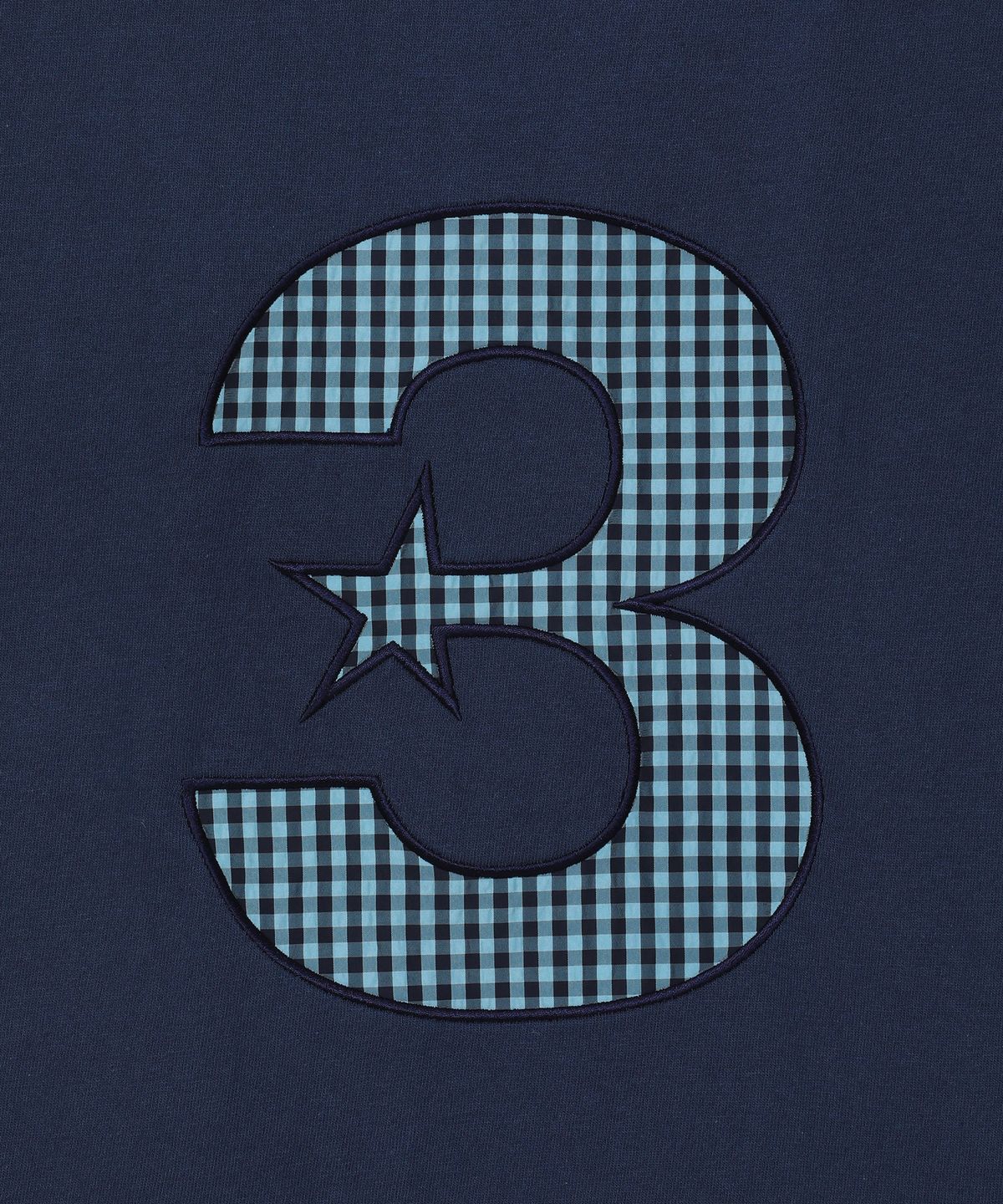 바우프(BAUF) 3 logo 체크 슬림핏 티셔츠 [네이비]