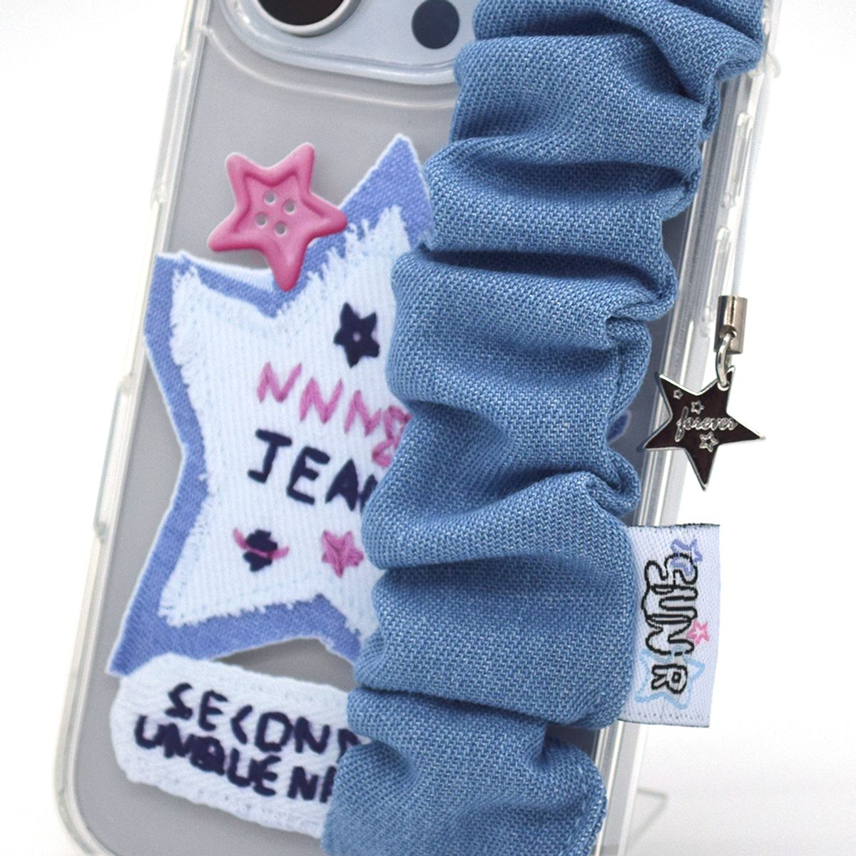 세컨드유니크네임(SECOND UNIQUE NAME) SUN CASE CLEAR DENIM GOBULL BAND LIGHT BLUE