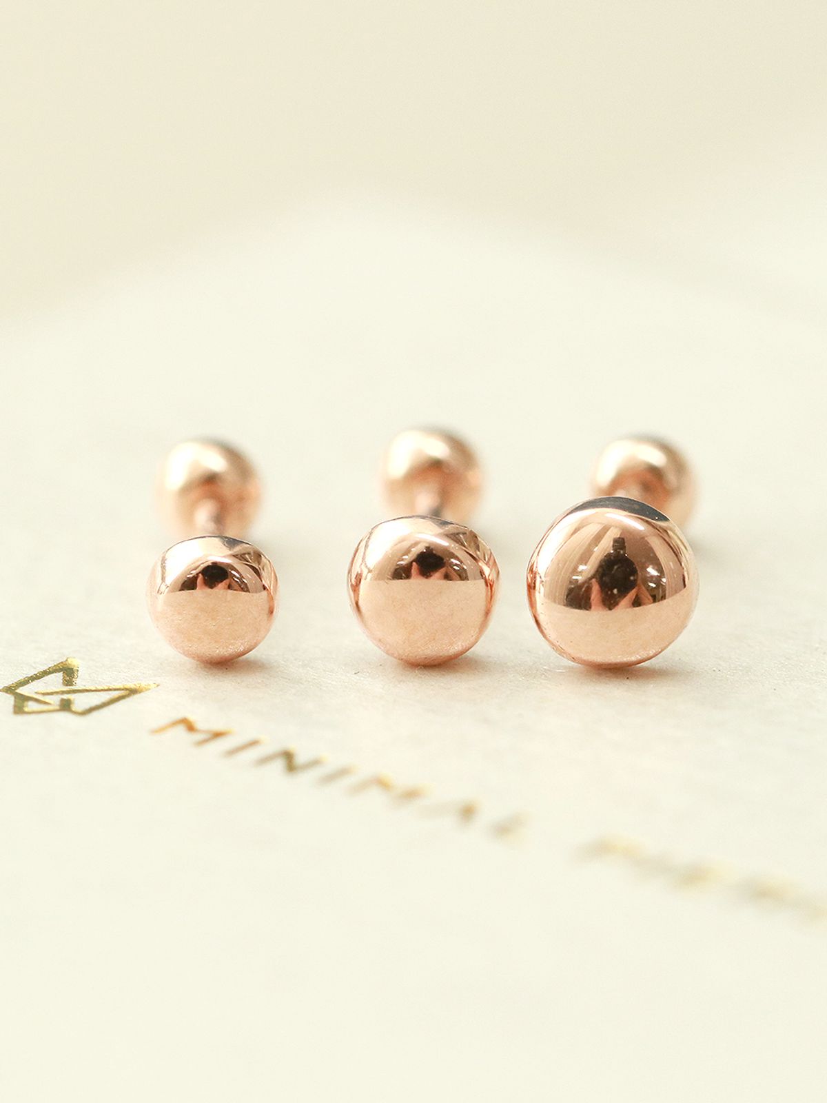 미니멀피어싱(MINIMALPIERCING) 14K 골드 버튼 피어싱 귀걸이