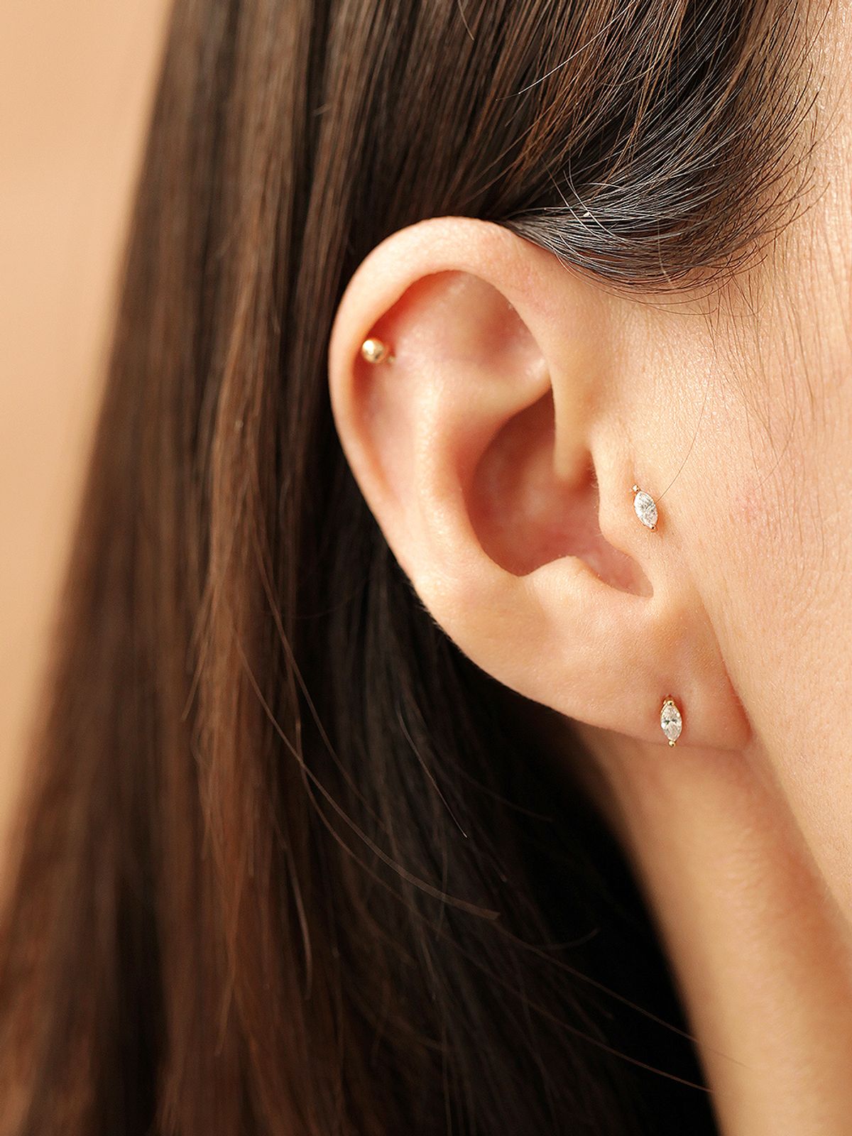 미니멀피어싱(MINIMALPIERCING) 14K 인터널 미니 보트 테파 큐빅 라블렛 피어싱