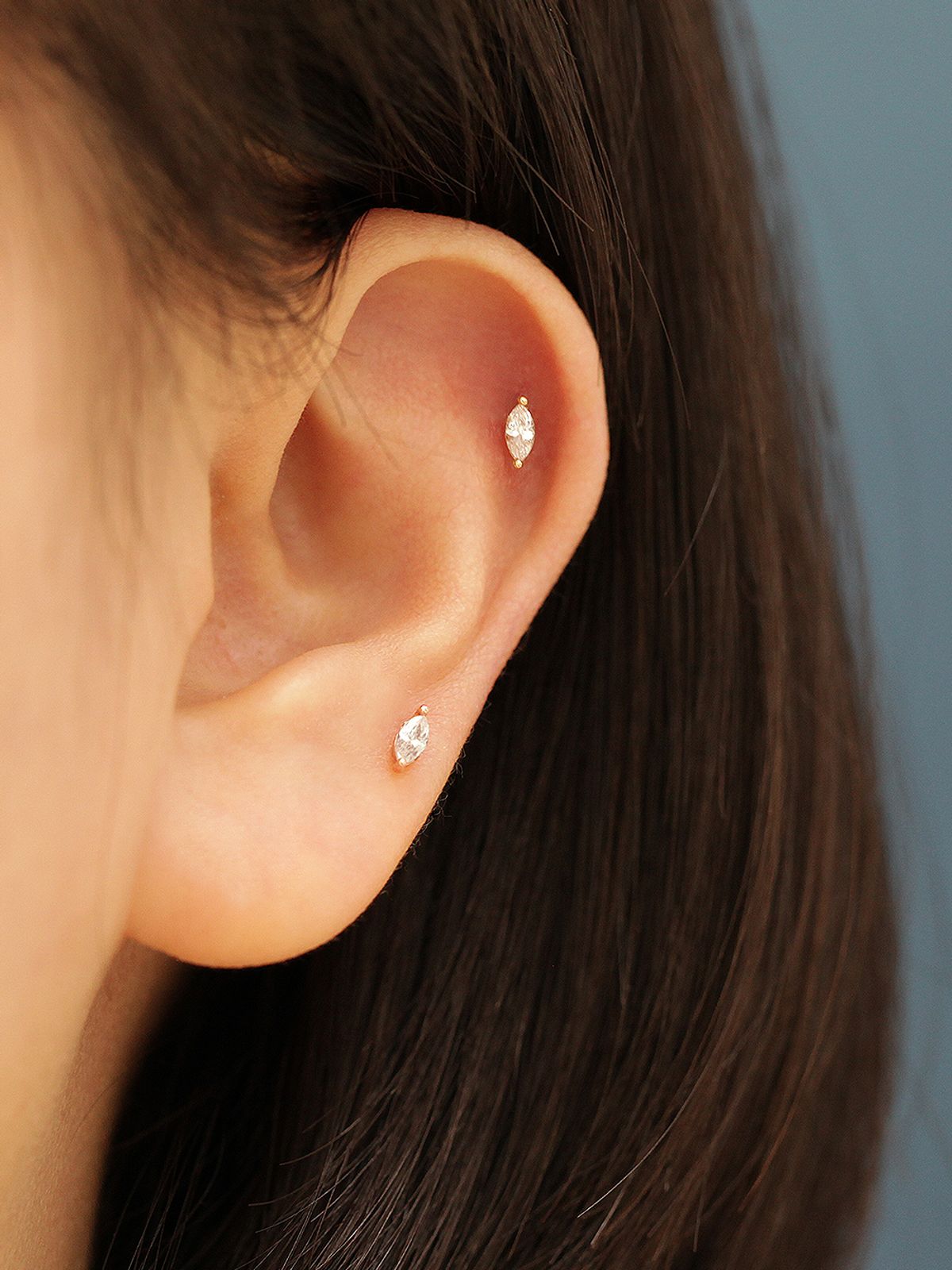 미니멀피어싱(MINIMALPIERCING) 14K 인터널 미니 보트 테파 큐빅 라블렛 피어싱
