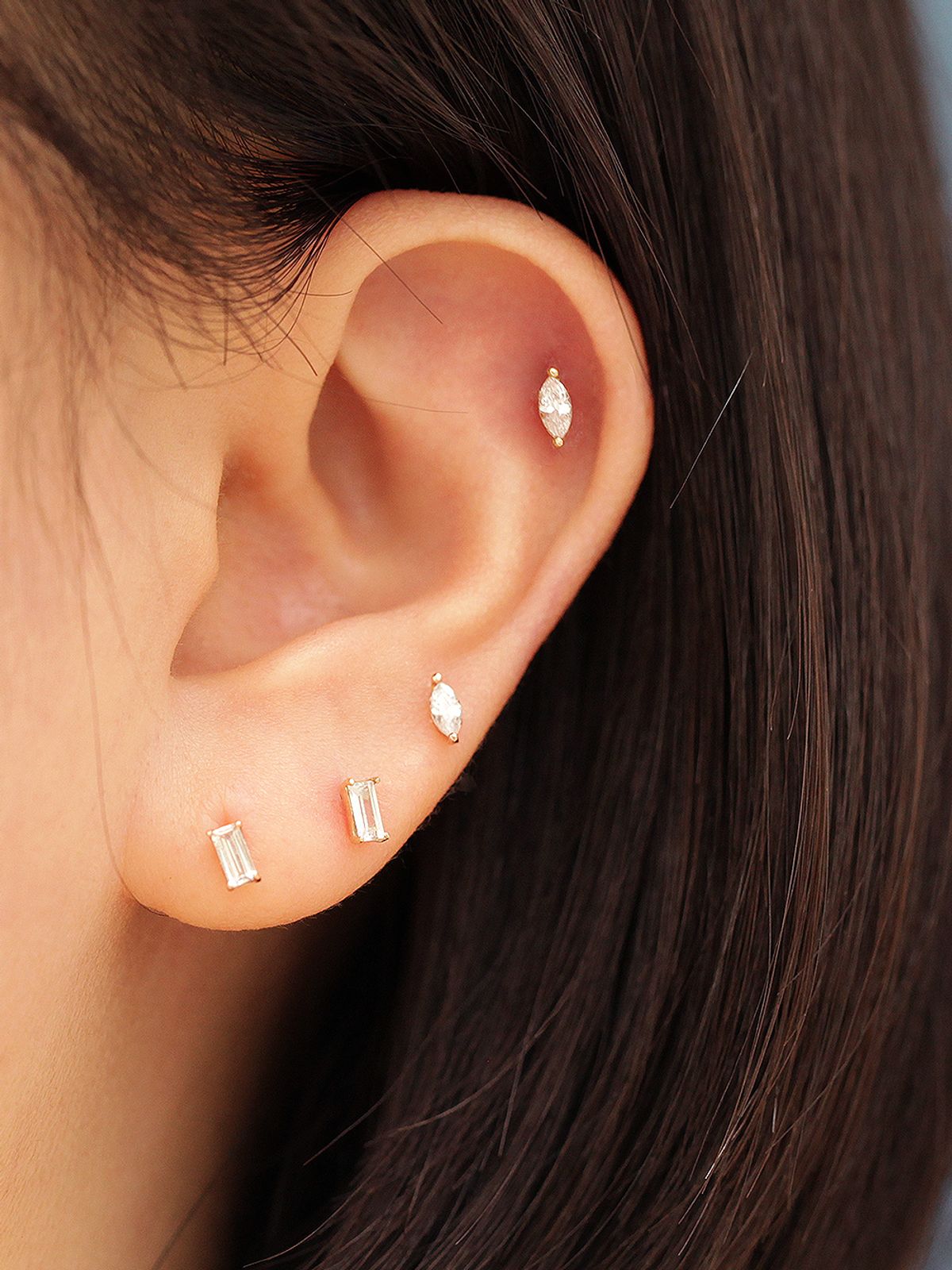 미니멀피어싱(MINIMALPIERCING) 14K 인터널 미니 보트 테파 큐빅 라블렛 피어싱
