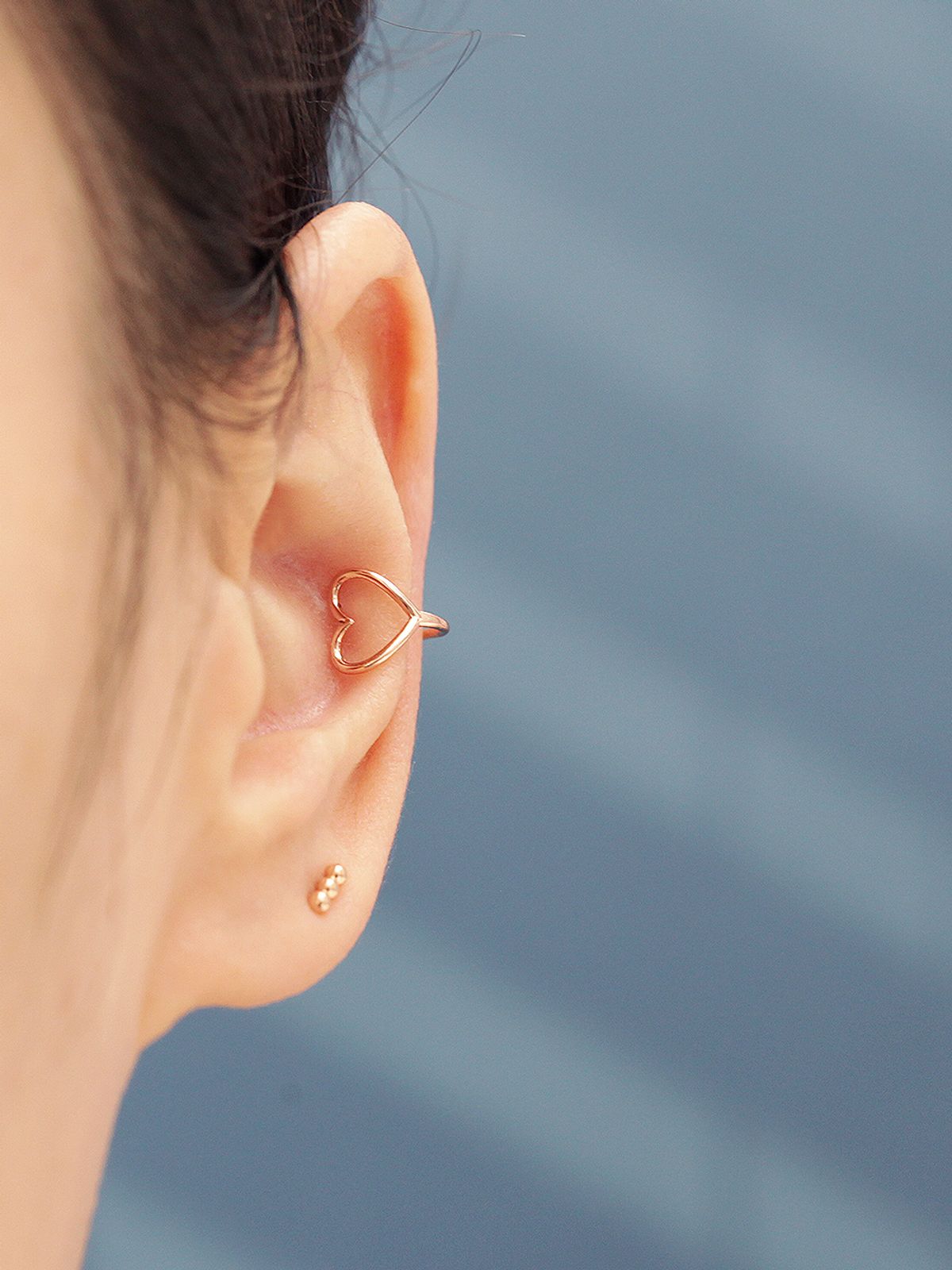 미니멀피어싱(MINIMALPIERCING) 14K 하트 포인트 이어커프 귀찌