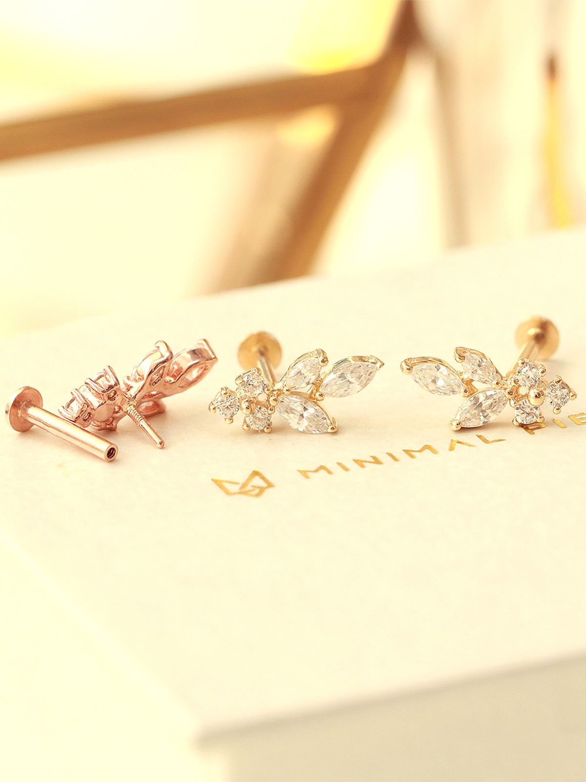 미니멀피어싱(MINIMALPIERCING) 14K 인터널 블링 커브 리프 라블렛 피어싱