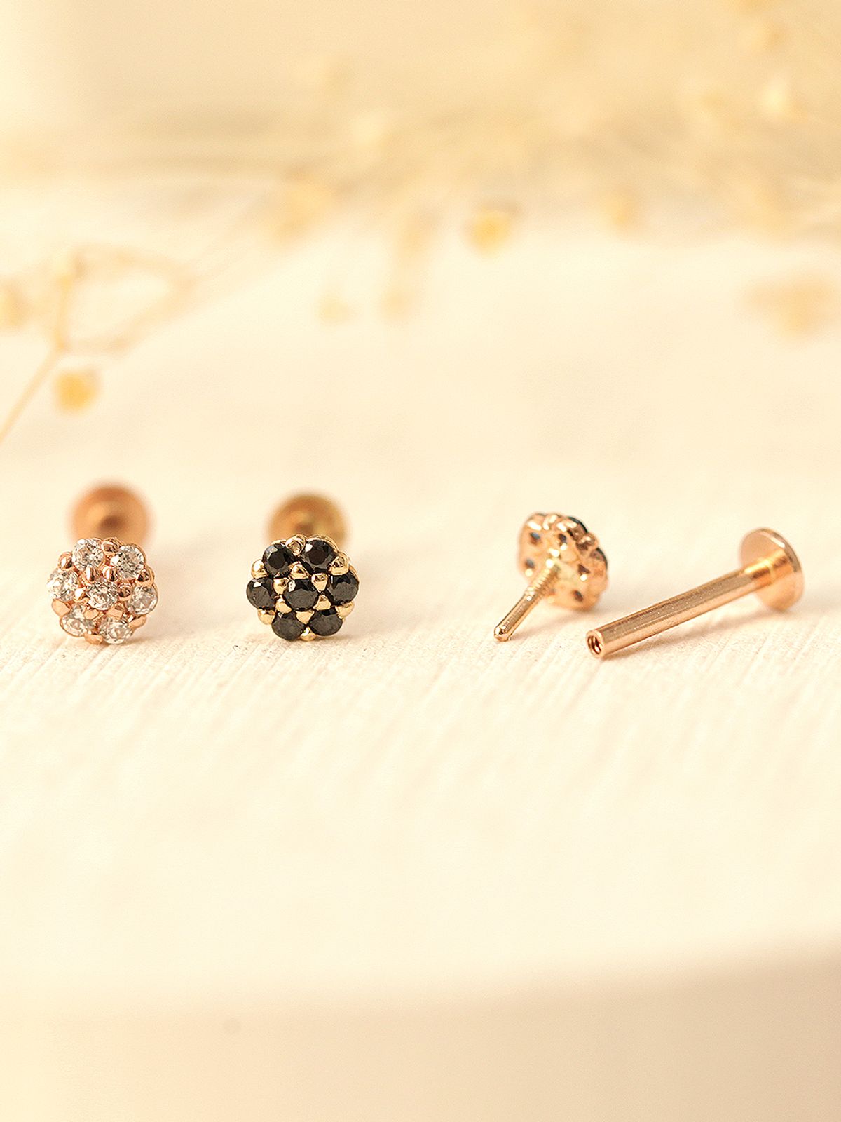미니멀피어싱(MINIMALPIERCING) 14K 인터널 미니미 컬러풀 플라워 라블렛 피어싱
