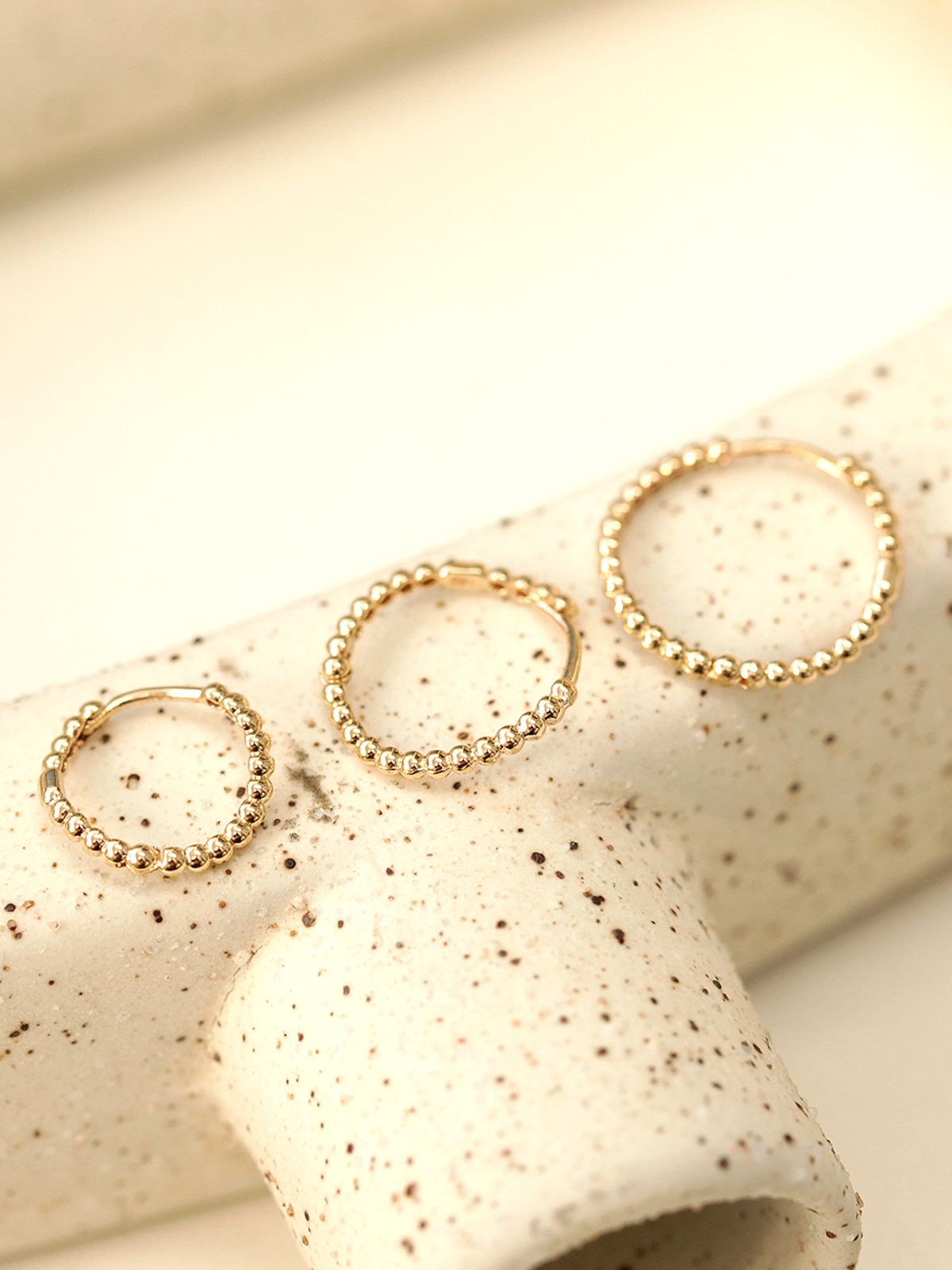 미니멀피어싱(MINIMALPIERCING) 14K 웨이브 볼 원터치 링 피어싱 귀걸이