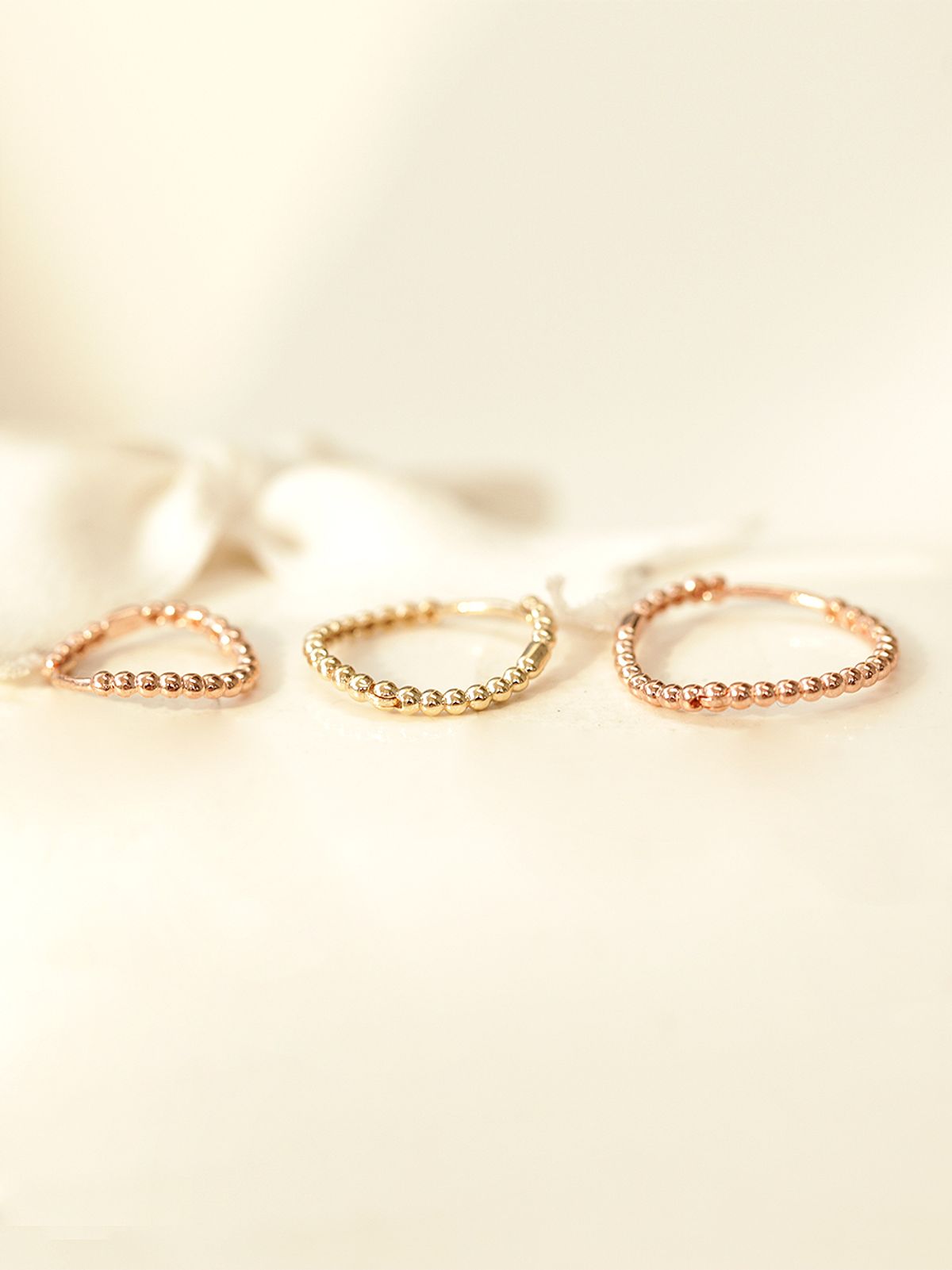 미니멀피어싱(MINIMALPIERCING) 14K 웨이브 볼 원터치 링 피어싱 귀걸이