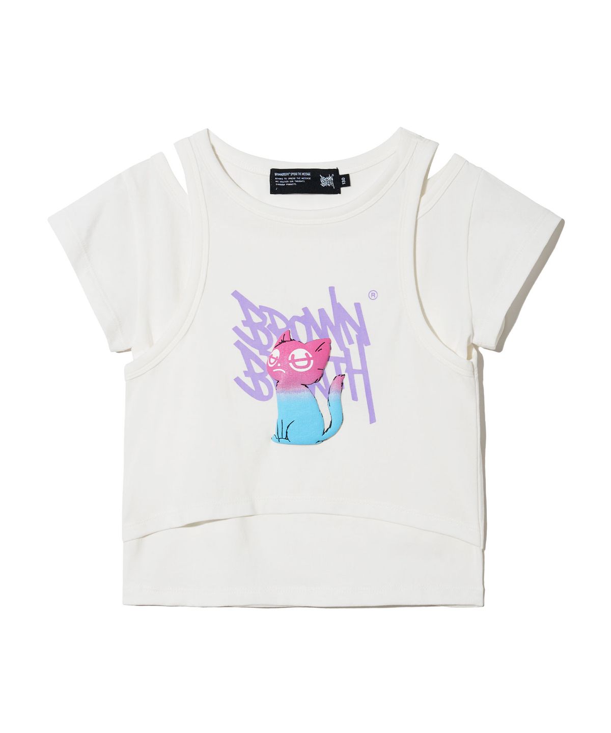 브라운브레스 키즈(BROWNBREATH KIDS) KIDS LAYERED SLIM TEE - WHITE