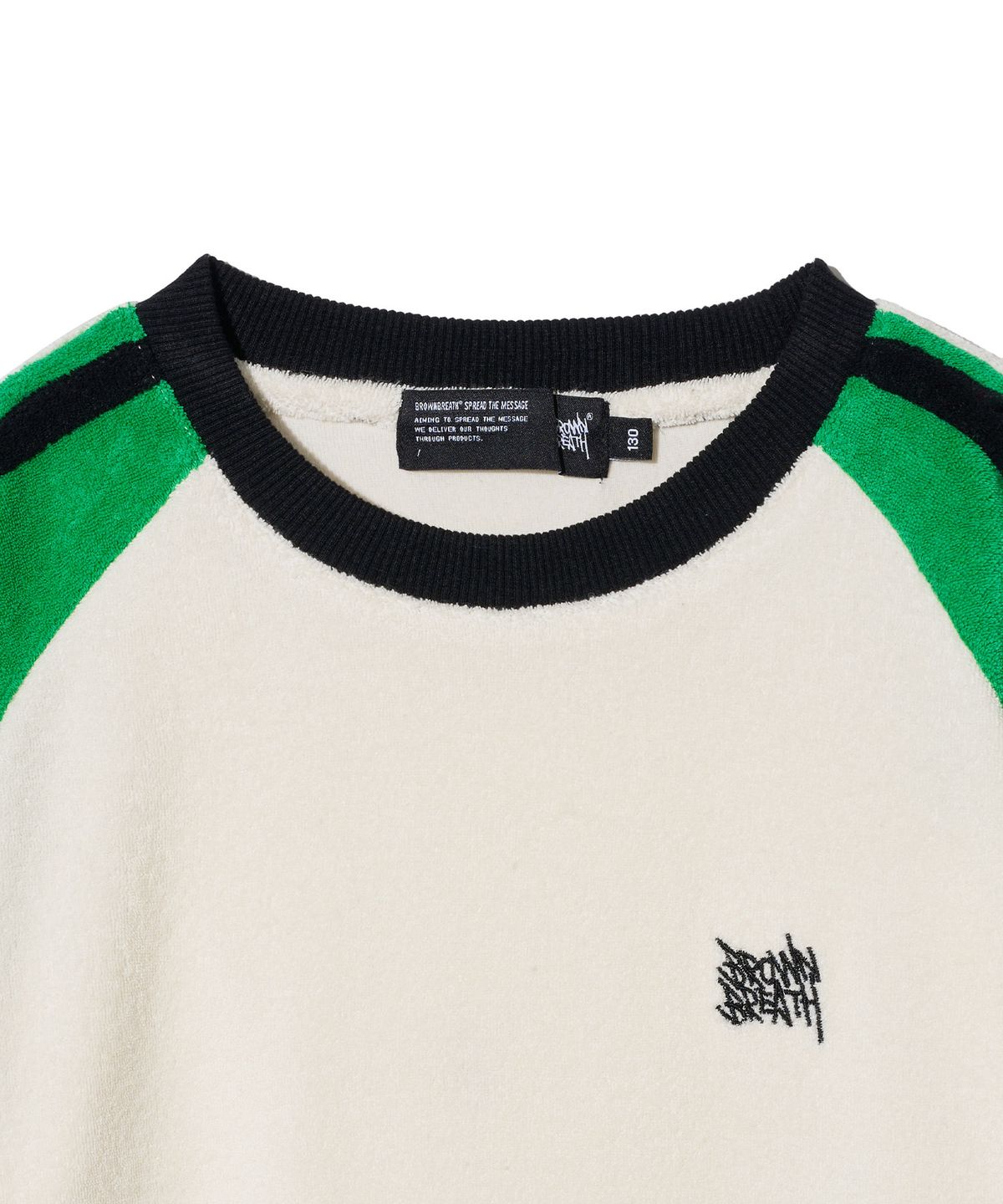브라운브레스 키즈(BROWNBREATH KIDS) KIDS TAG TERRY TEE - GREEN