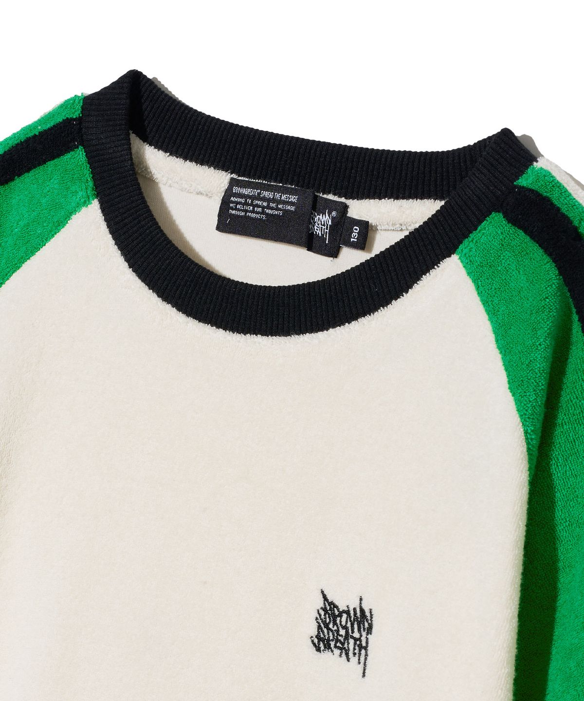 브라운브레스 키즈(BROWNBREATH KIDS) KIDS TAG TERRY TEE - GREEN