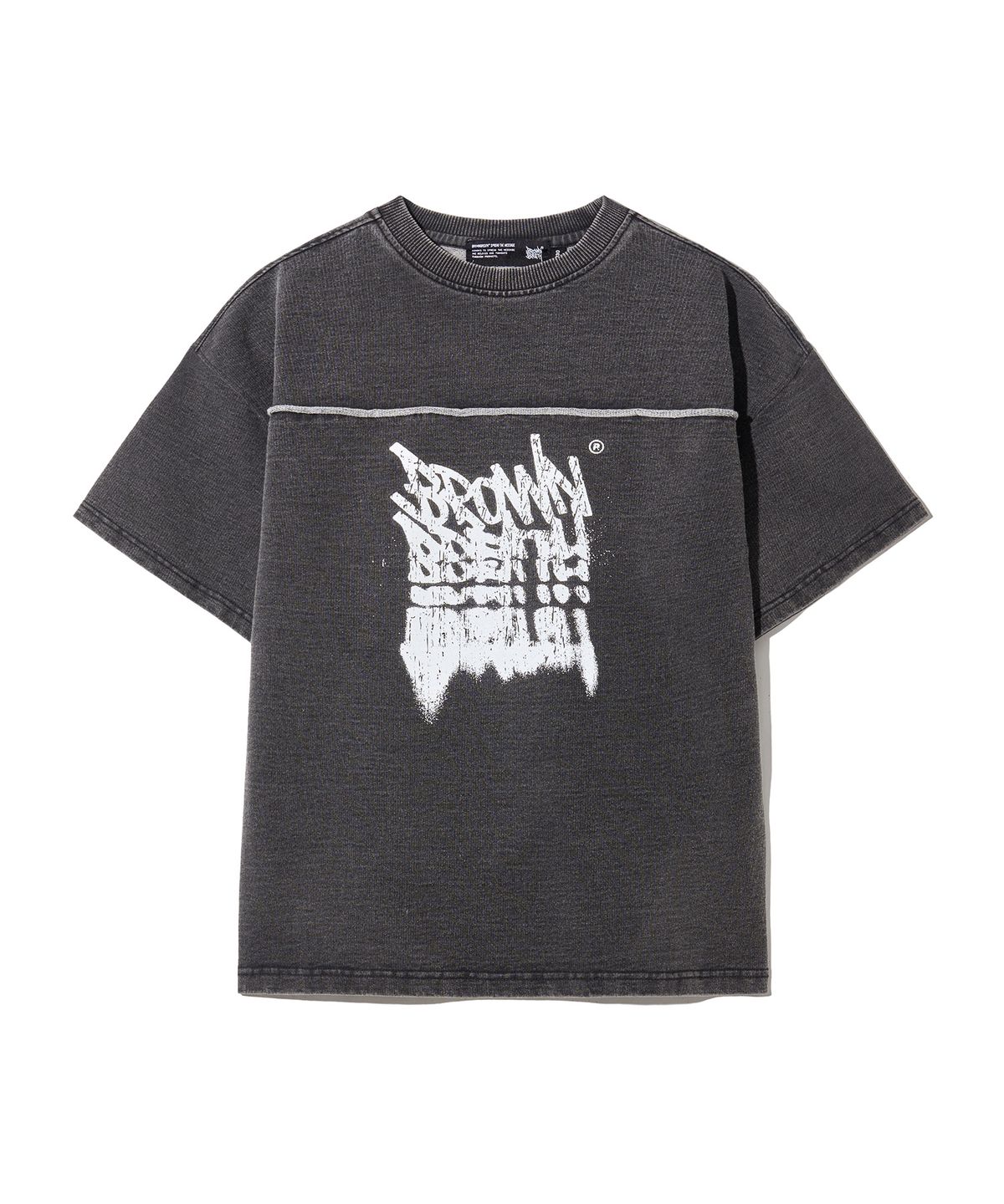 브라운브레스 키즈(BROWNBREATH KIDS) KIDS TAG DENIM TEE - BLACK