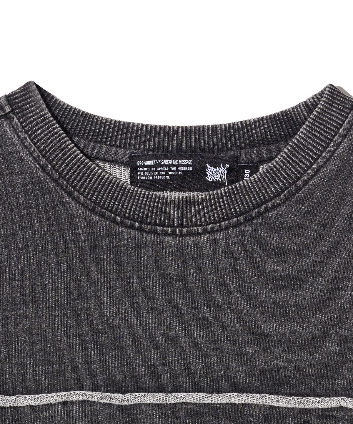 브라운브레스 키즈(BROWNBREATH KIDS) KIDS TAG DENIM TEE - BLACK