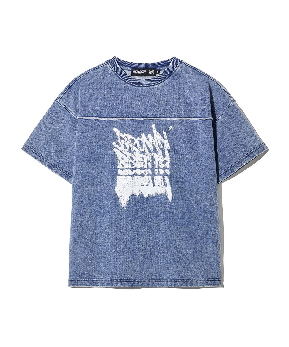 브라운브레스 키즈(BROWNBREATH KIDS) KIDS TAG DENIM TEE - BLUE
