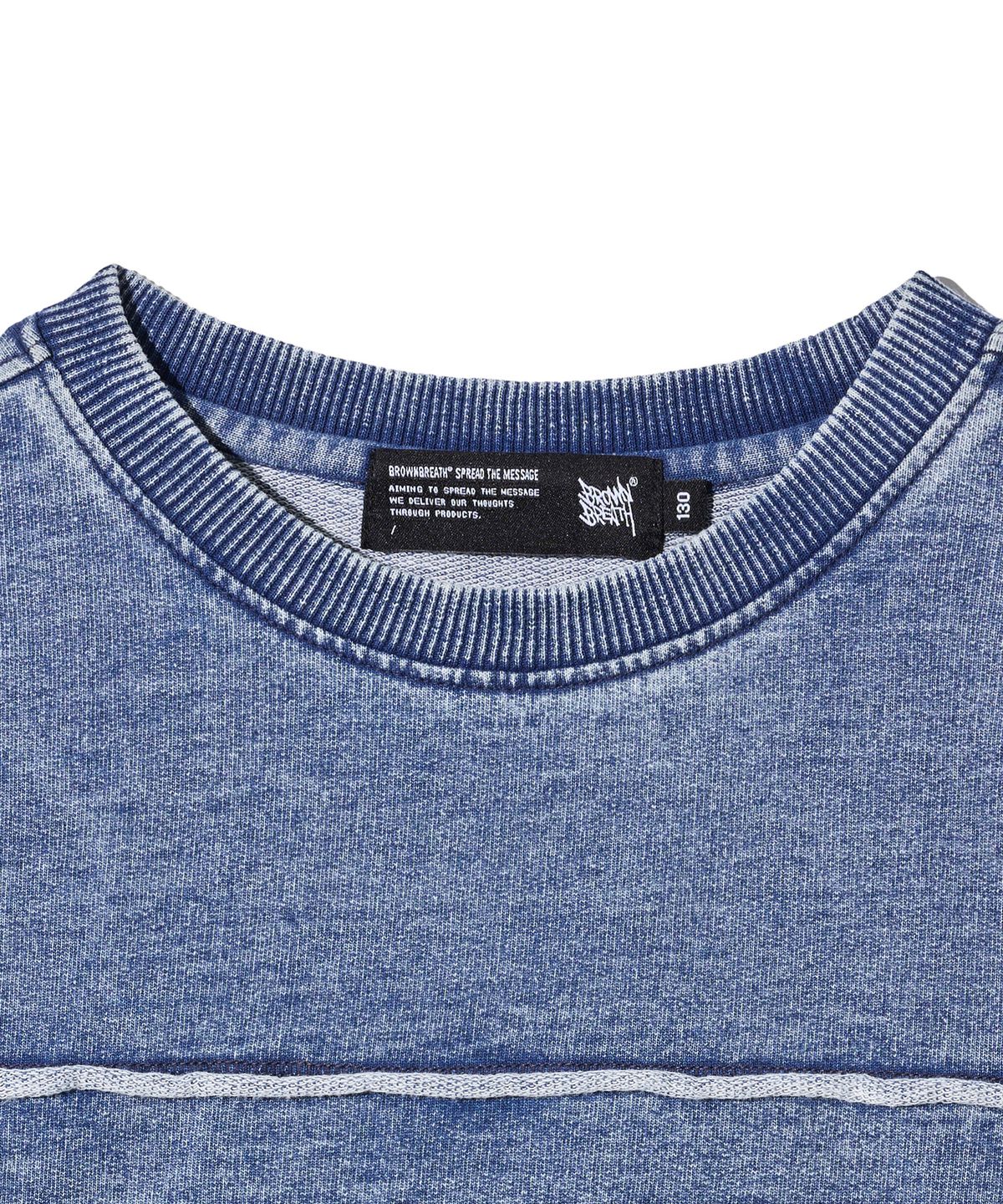 브라운브레스 키즈(BROWNBREATH KIDS) KIDS TAG DENIM TEE - BLUE
