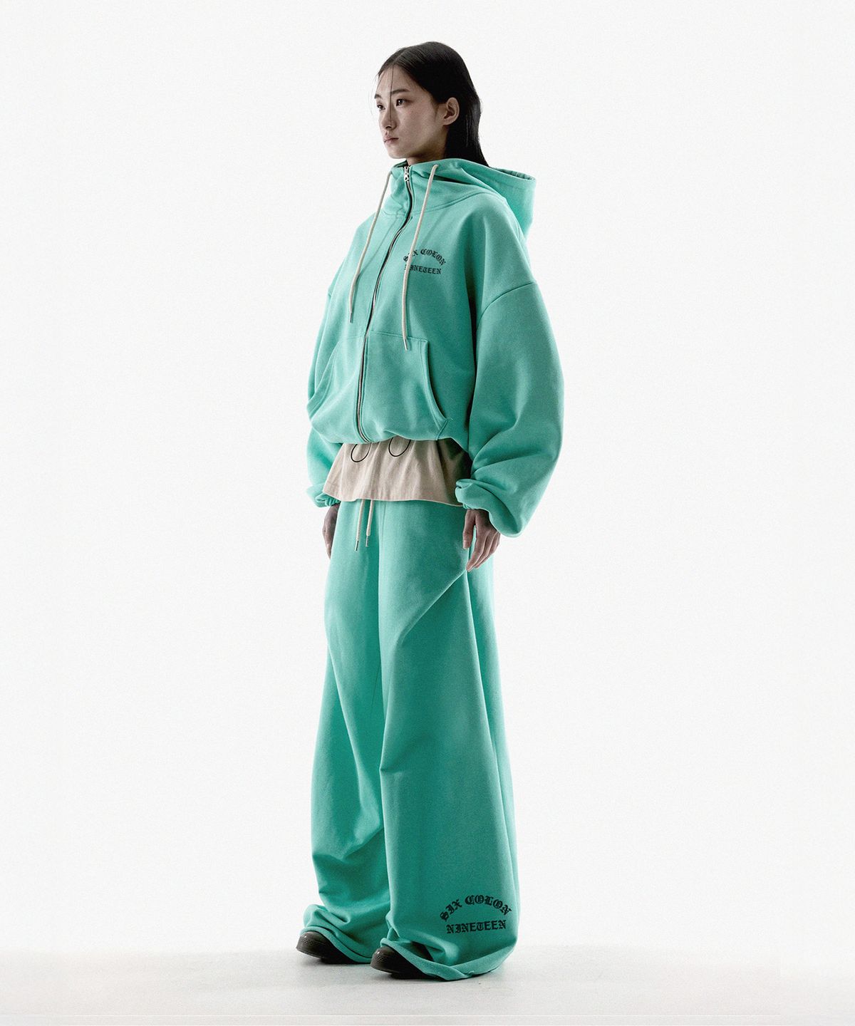 팬쇼(FANSHOW) ARCH SCN STRING MID LENGTH HOODED ZIP UP - T BLUE - 사이즈 ...
