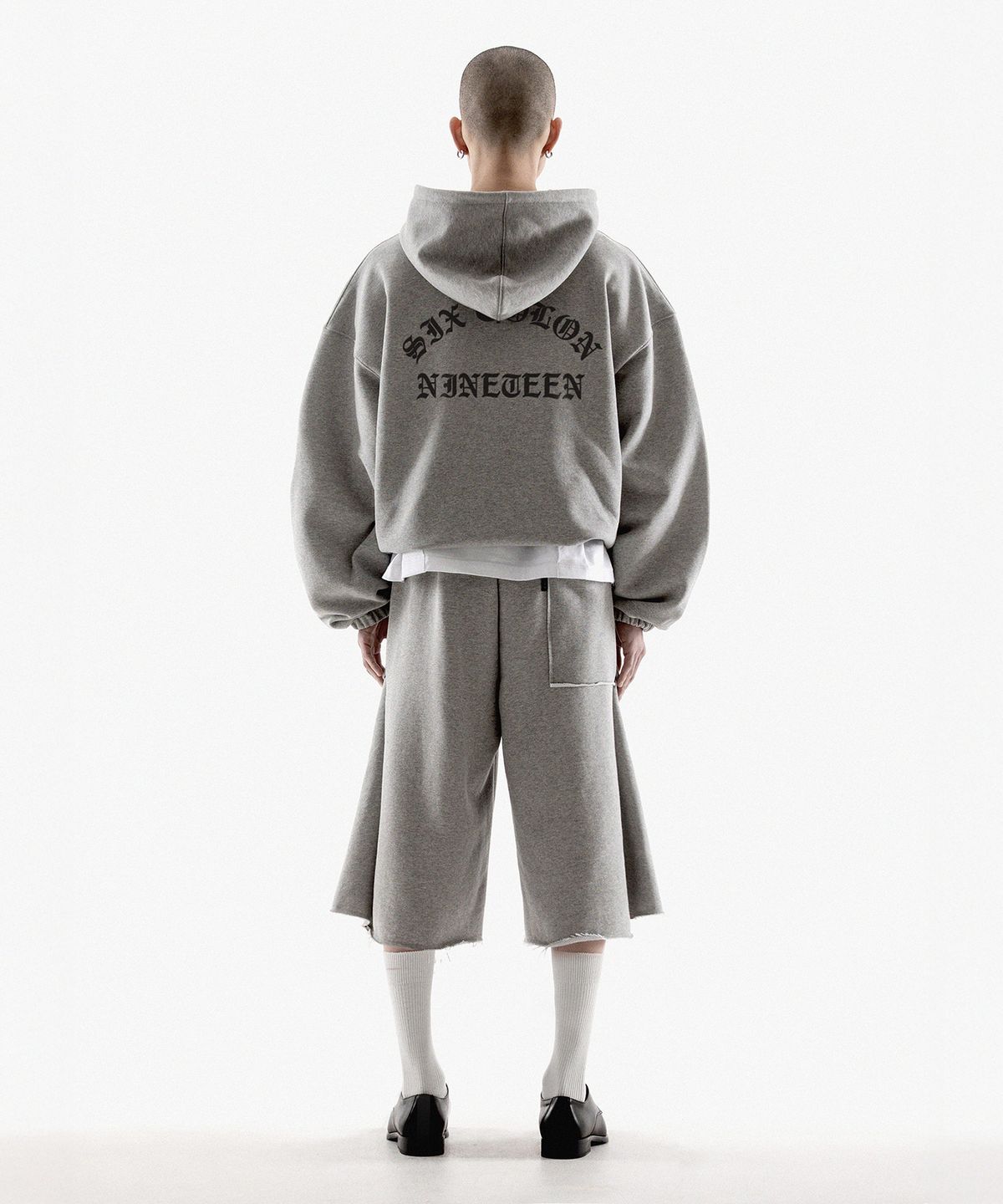 팬쇼(FANSHOW) ARCH SCN STRING MID LENGTH HOODED ZIP UP - MELANGE
