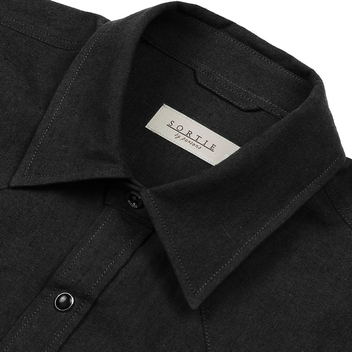 솔티(SORTIE) 034 Linen Western Shirts (Black)