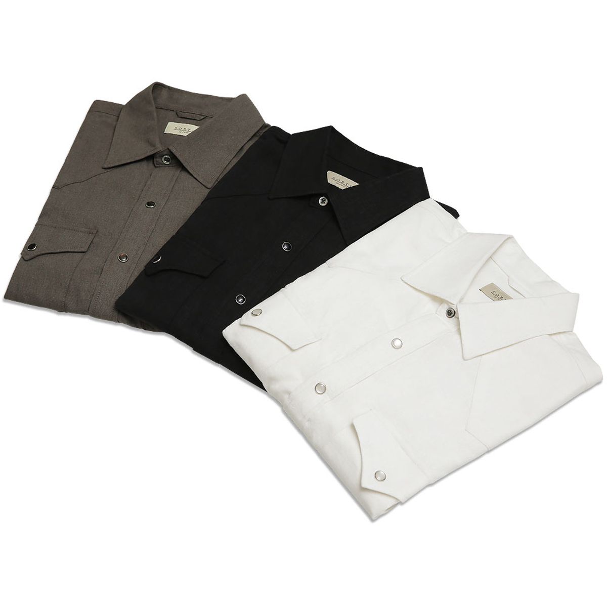 솔티(SORTIE) 034 Linen Western Shirts (Charcoal Brown)