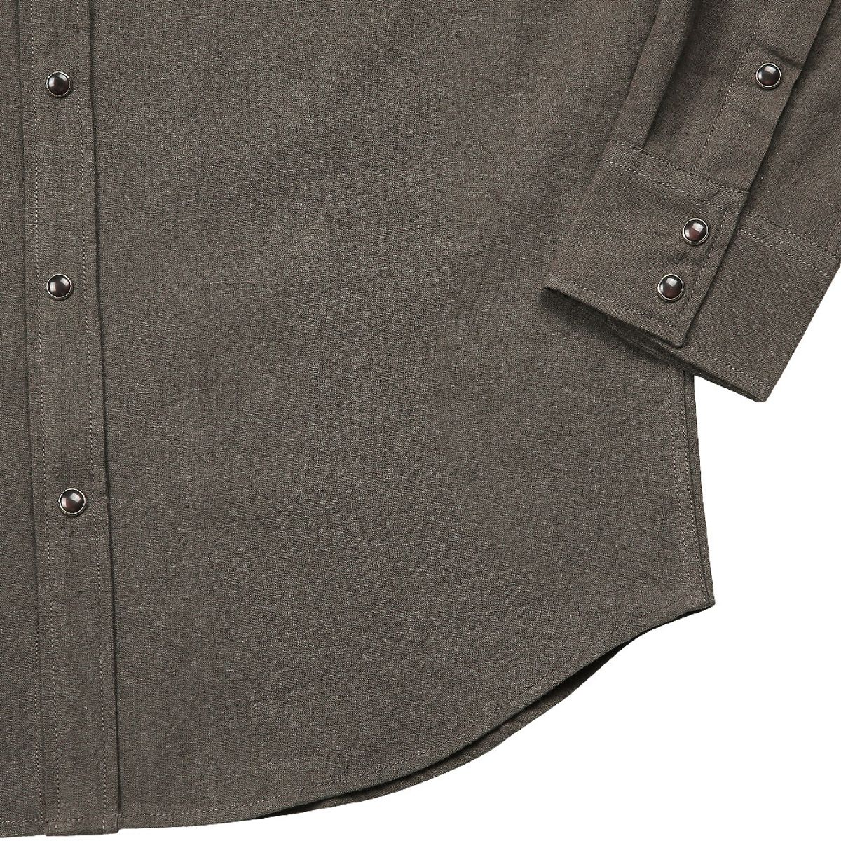 솔티(SORTIE) 034 Linen Western Shirts (Charcoal Brown)