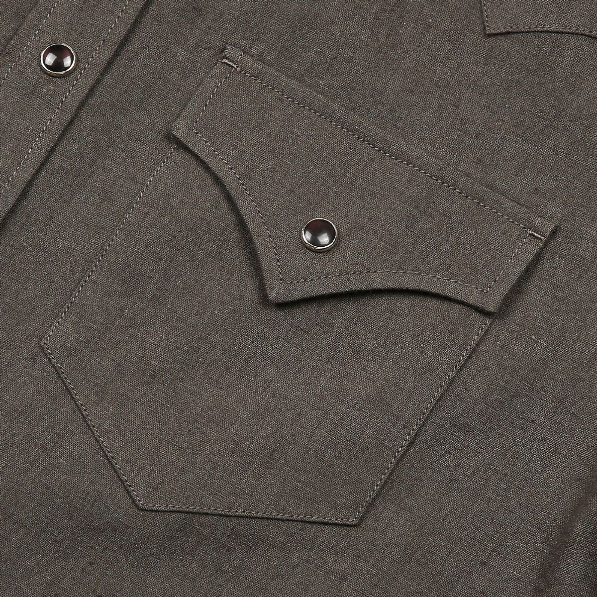 솔티(SORTIE) 034 Linen Western Shirts (Charcoal Brown)