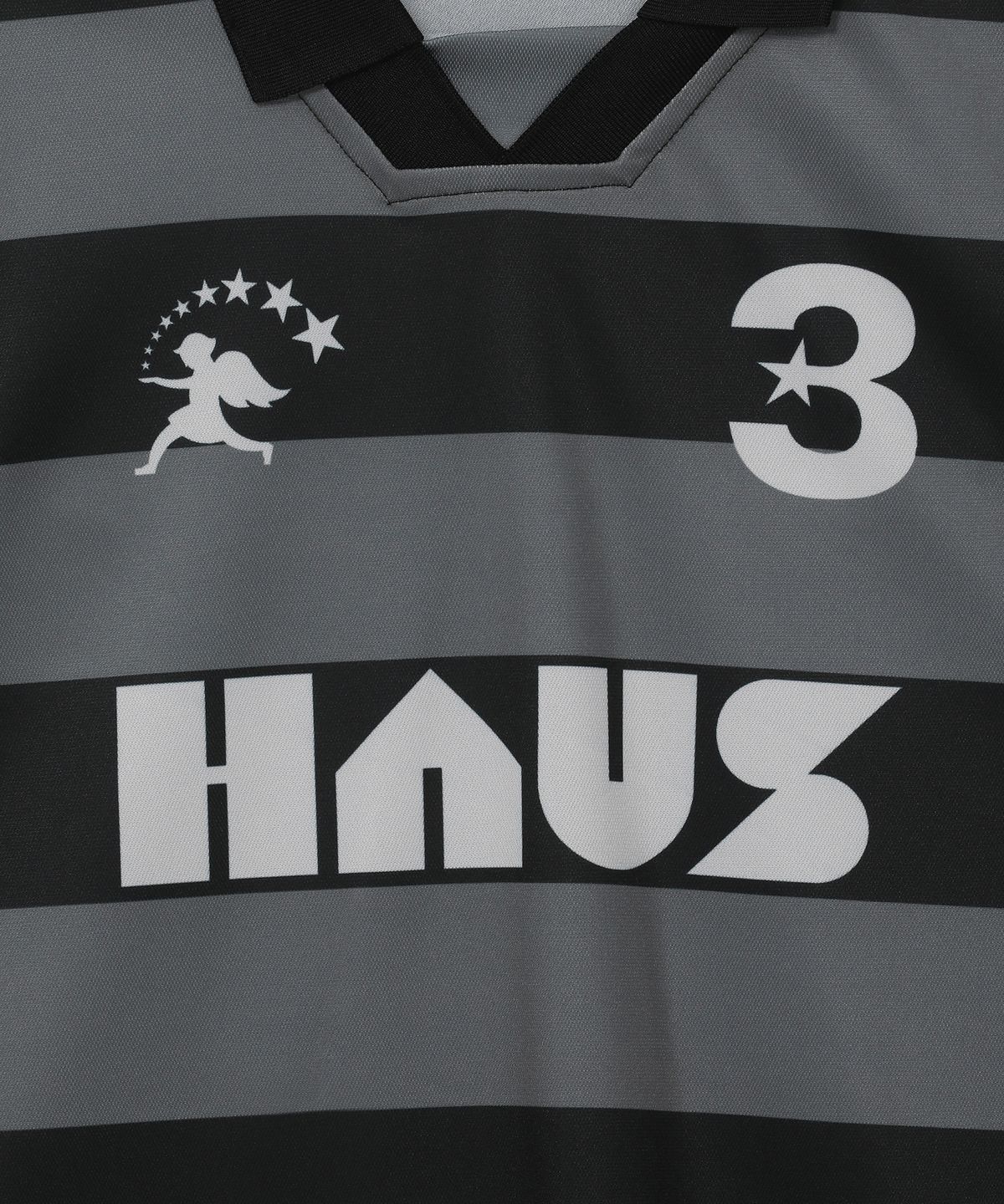 바우프(BAUF) HAUS 스트라이프 져지 티셔츠 [블랙]