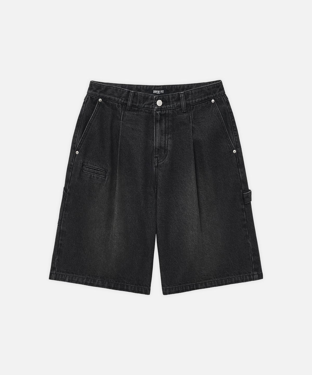 드로우핏(DRAW FIT) [DRAW FIT X DAILY ROOM] 로버스트 버뮤다 와이드 데님 팬츠 [BLACK]