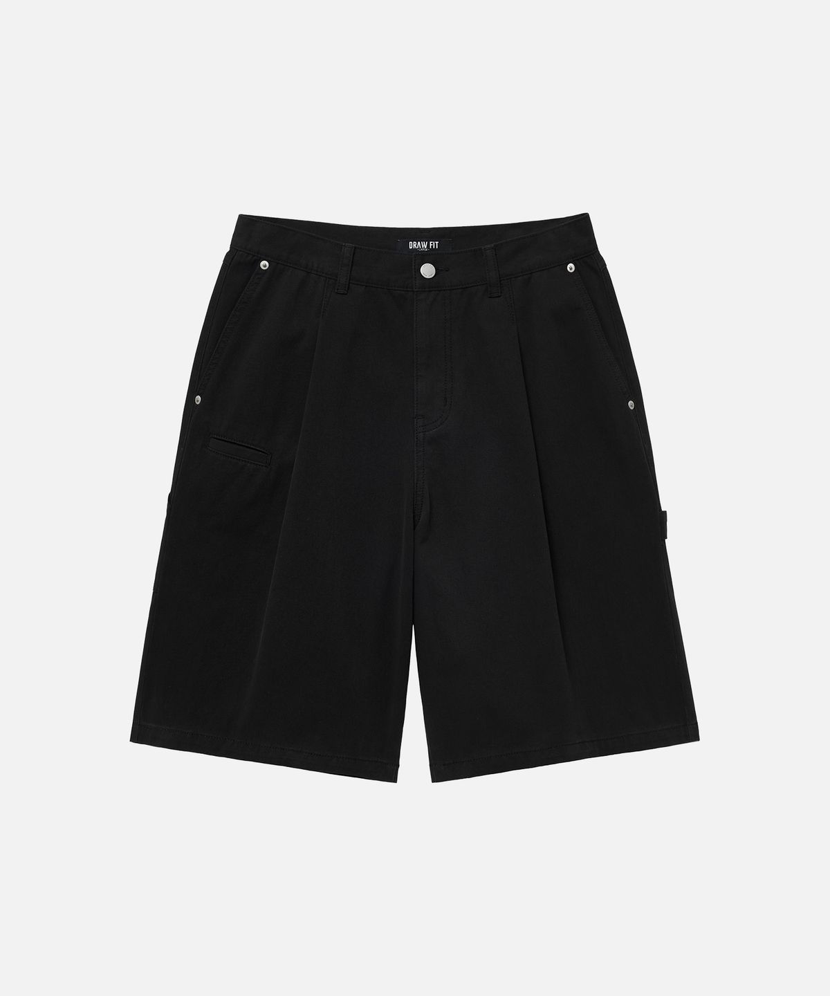 드로우핏(DRAW FIT) [DRAW FIT X DAILY ROOM] 로버스트 버뮤다 와이드 치노 팬츠 [BLACK]