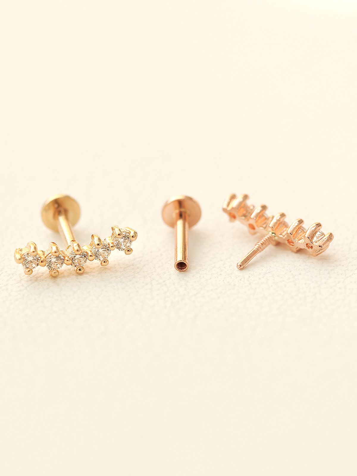 미니멀피어싱(MINIMALPIERCING) 14K 인터널 커브 큐빅 바 라블렛 피어싱