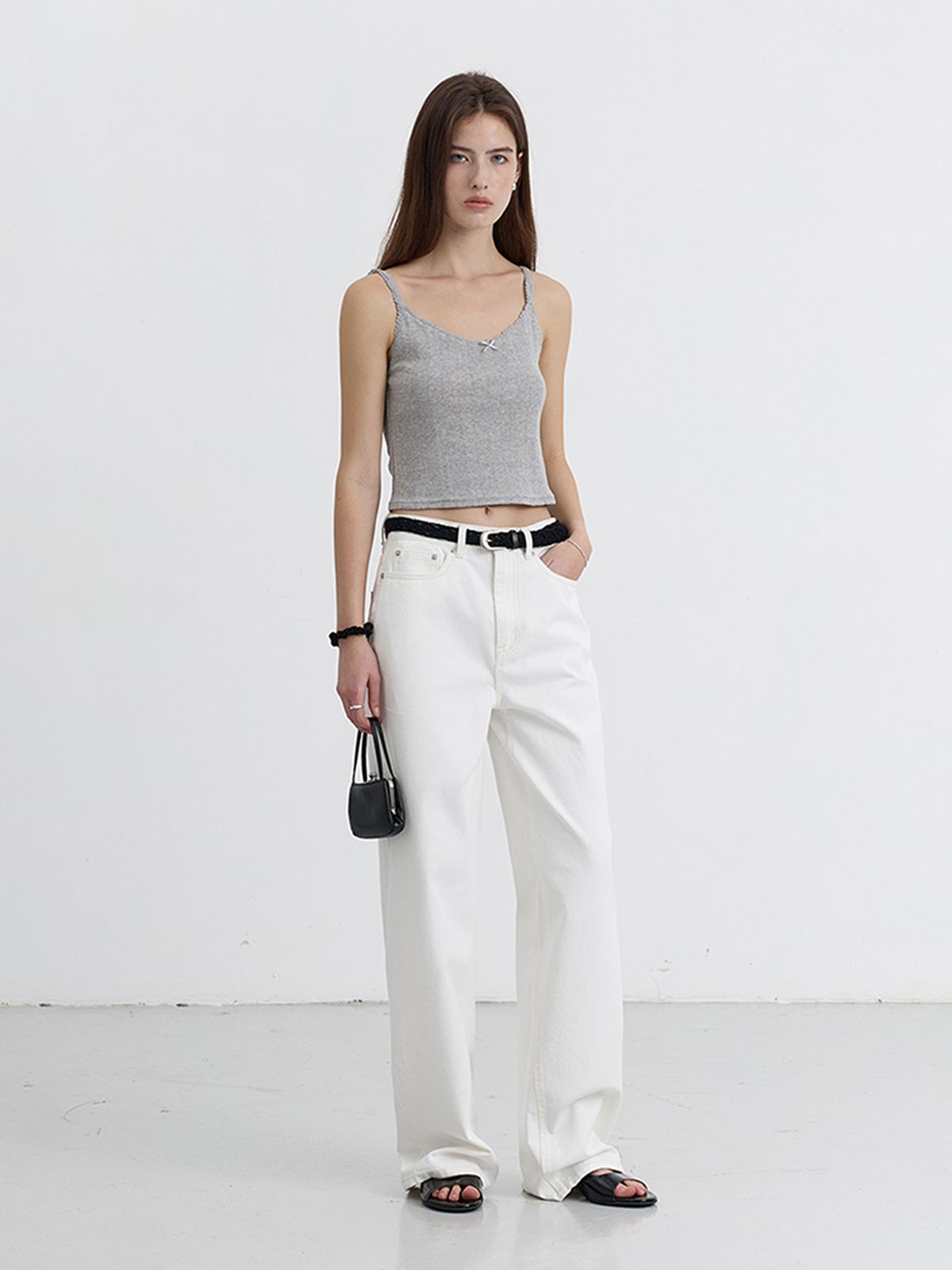 던스트(DUNST) POINTELLE SLEEVELESS TOP_UDTS5B221_MELANGE GREY