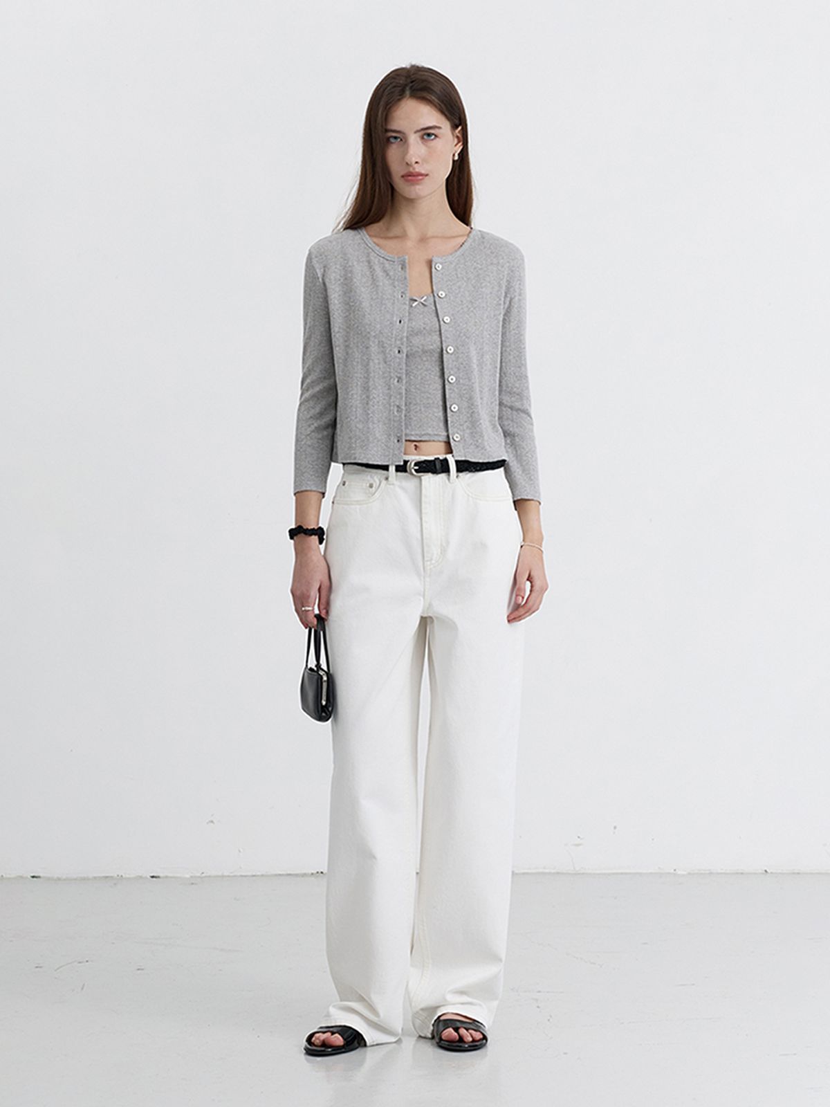 던스트(DUNST) POINTELLE SLEEVELESS TOP_UDTS5B221_MELANGE GREY