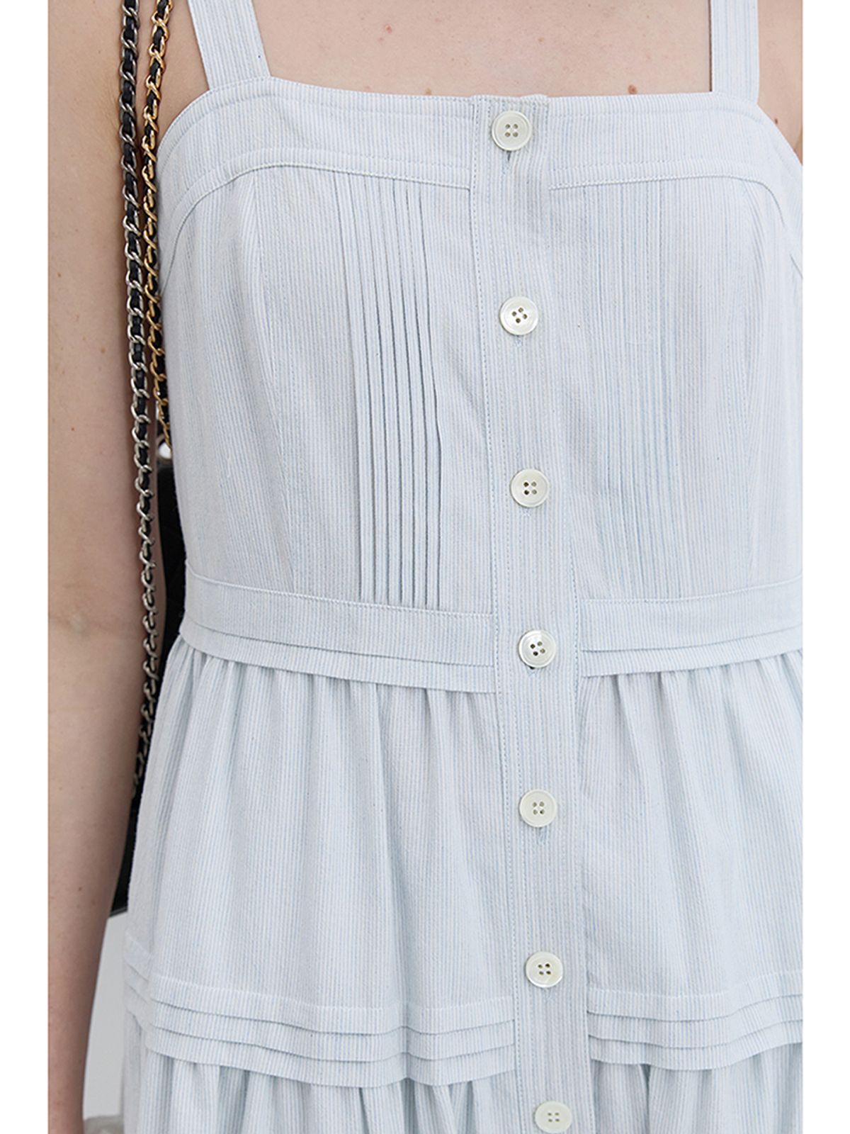 던스트(DUNST) SQUAR-NECK SLEEVELESS DRESS_UDDR5B230_SOFT BLUE STRIPE