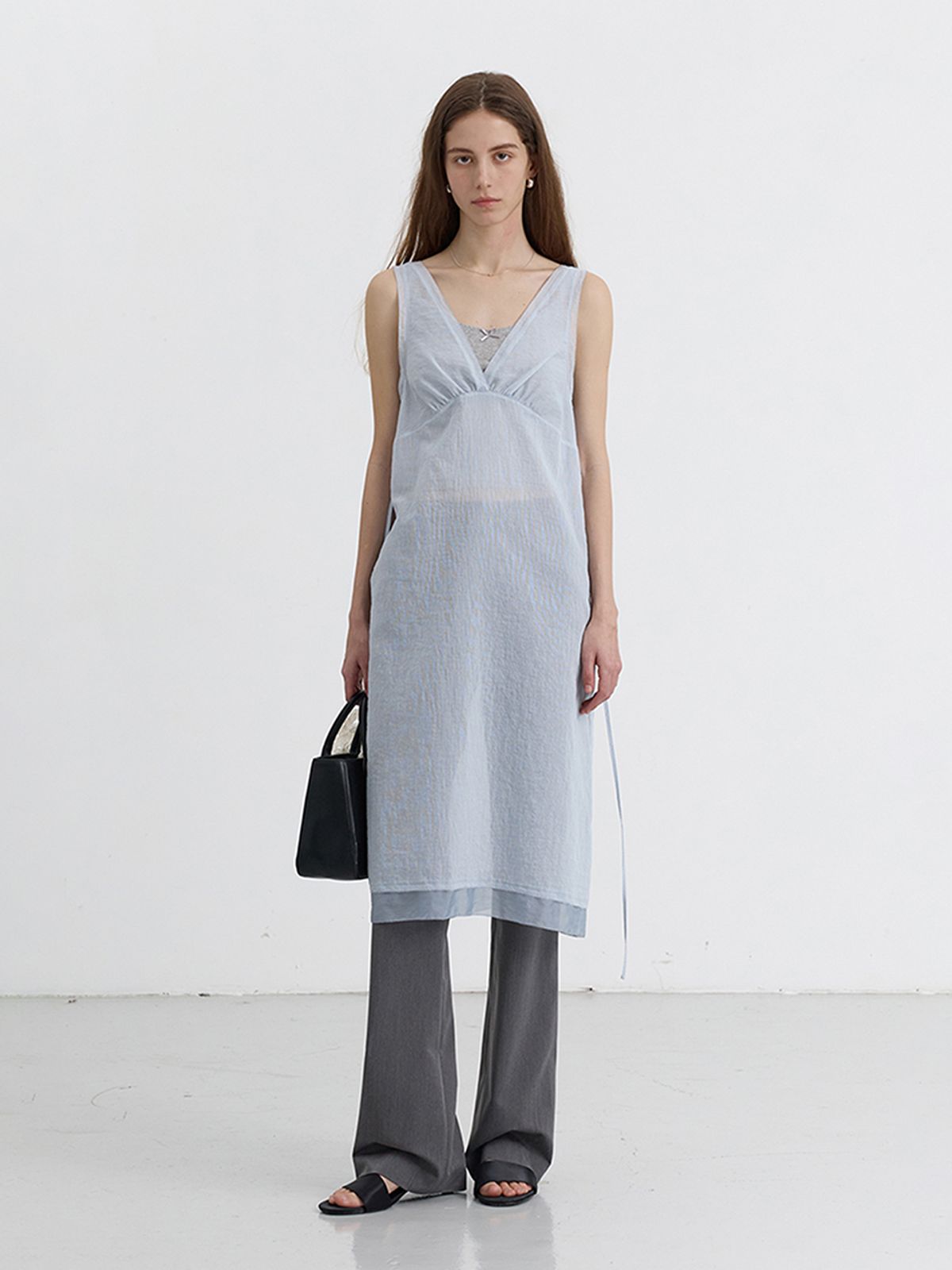 던스트(DUNST) SHEER LAYERING DRESS_UDDR5B222_SOFT BLUE STRIPE