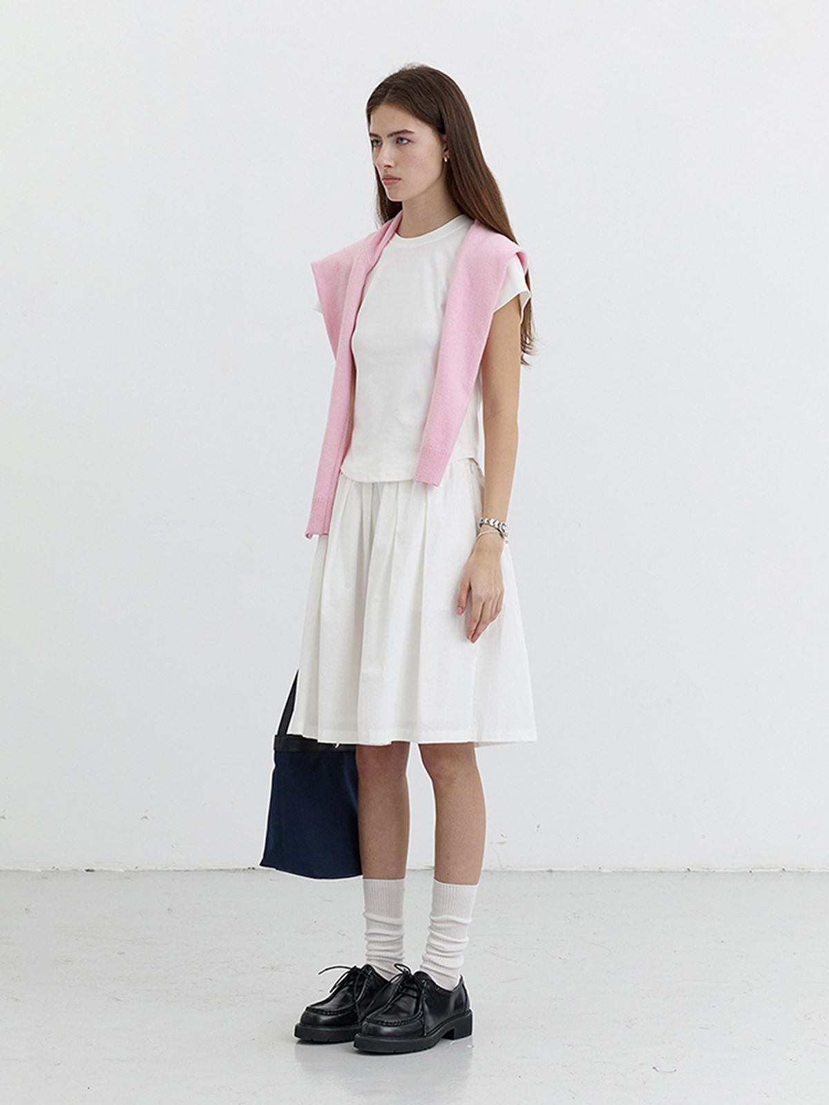 던스트(DUNST) MIDI FULL SKIRT_UDSK5B223_IVORY