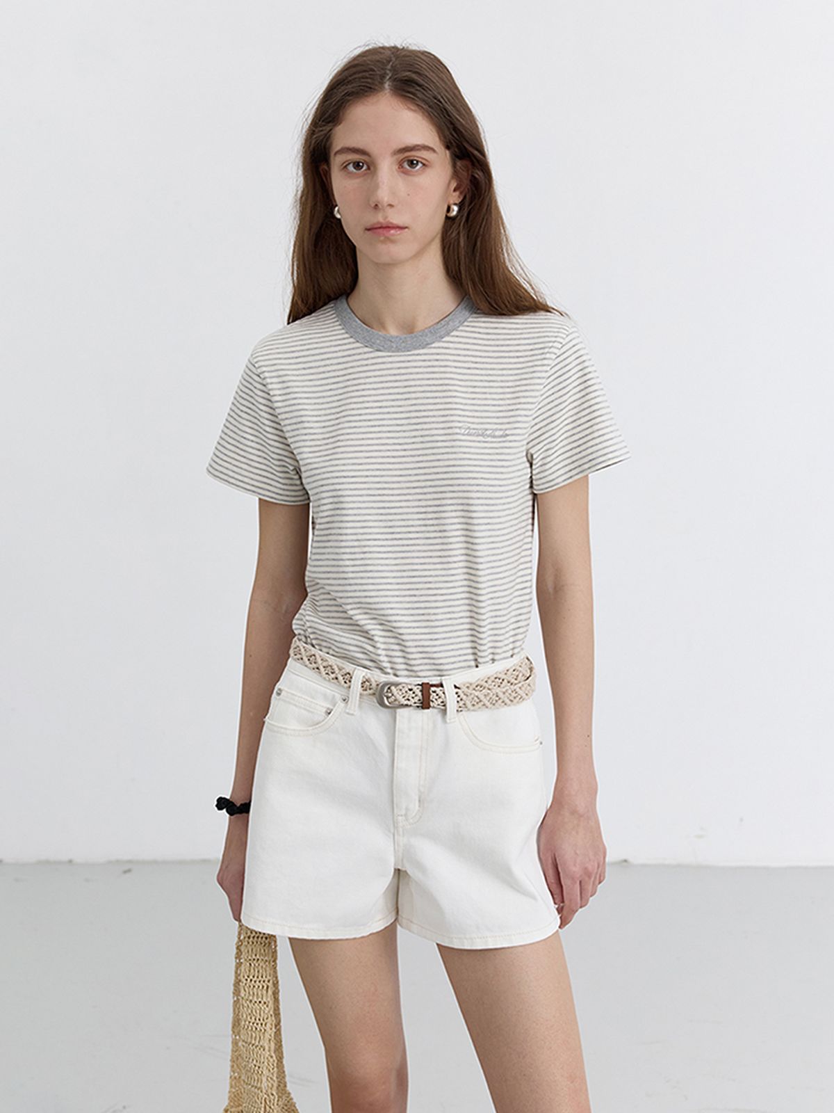 던스트(DUNST) MINI DENIM SHORTS_UDPA5B232_IVORY