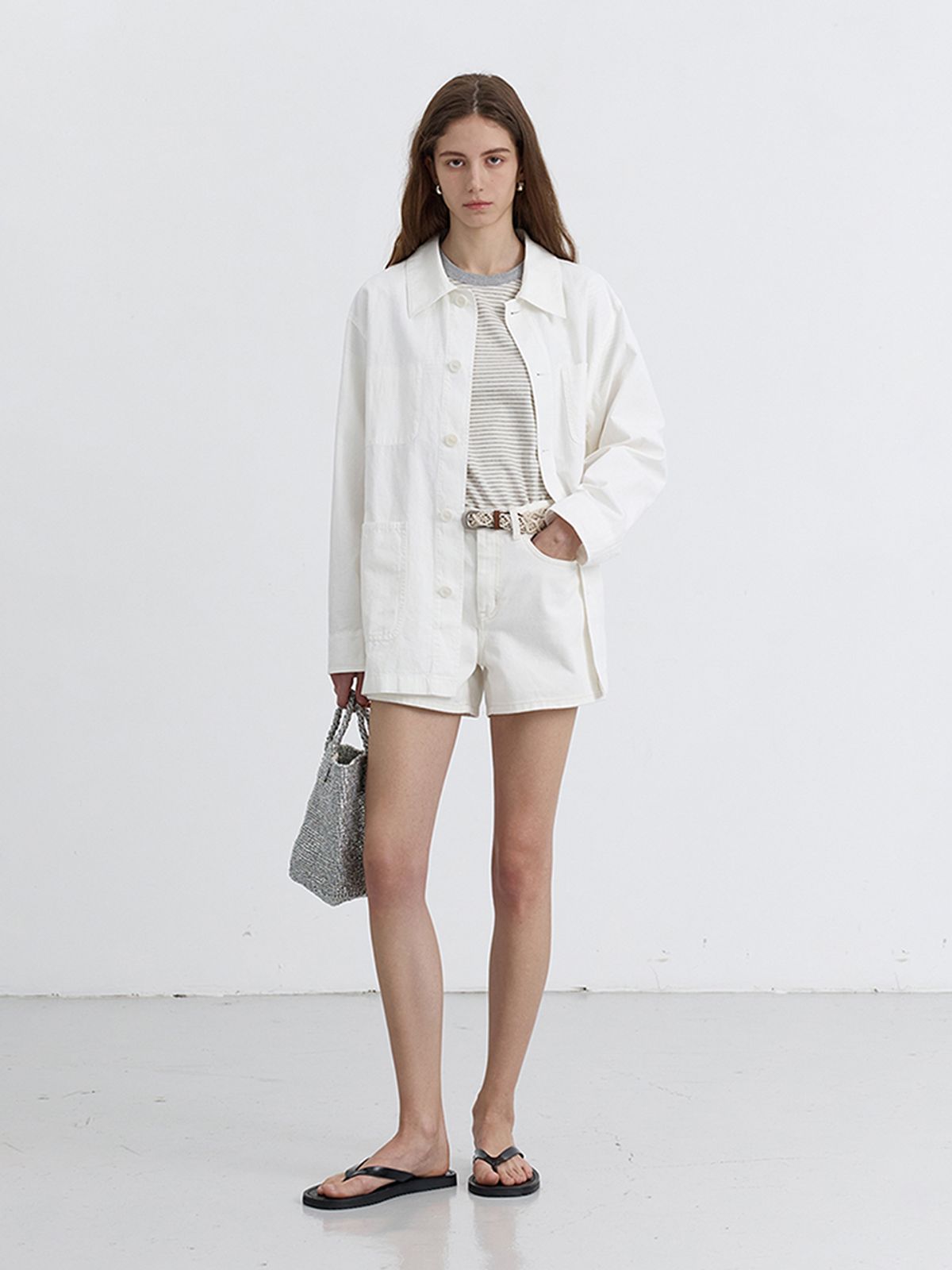 던스트(DUNST) MINI DENIM SHORTS_UDPA5B232_IVORY