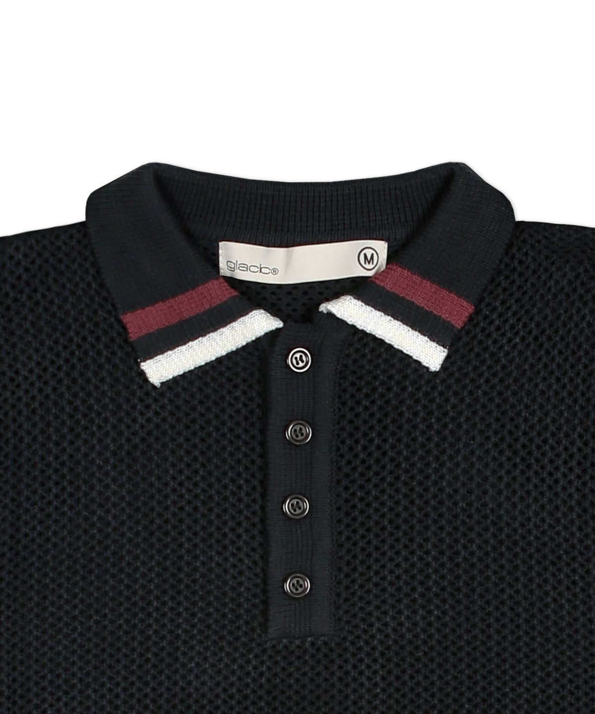 글랙(GLACK) GNT059 스트라이프 립 크로셰 반팔 니트 (BLACK)