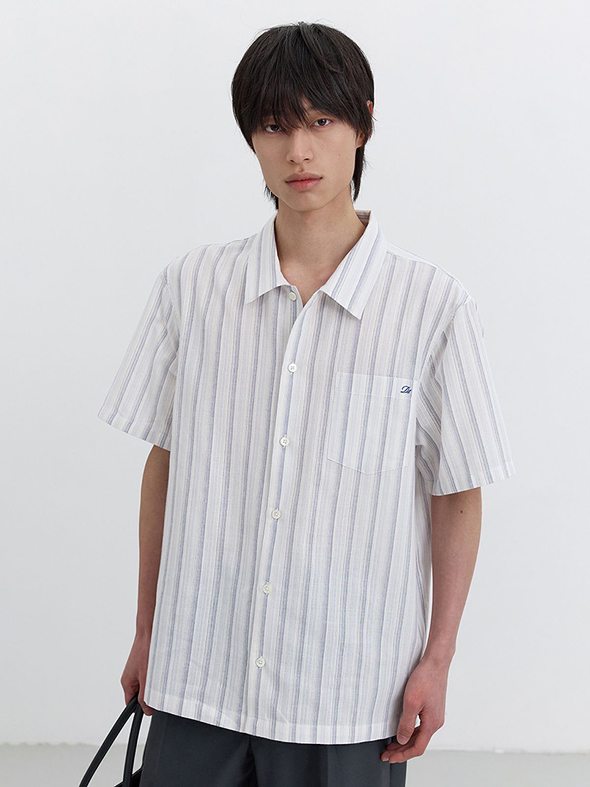 던스트 포 맨(DUNST FOR MEN) CLASSIC HOLIDAY SHIRT_UNISEX_UDSH5B126_SKY BLUE STRIPE