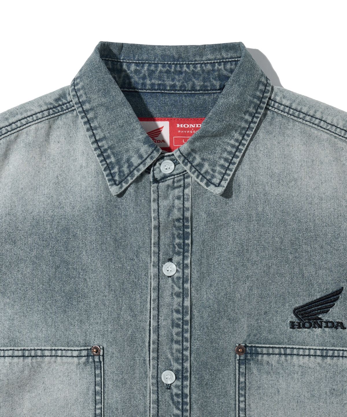 핍스 모터사이클(PHYPS MOTORCYCLE) Denim Carpenter Half Sleeve Shirts Blue